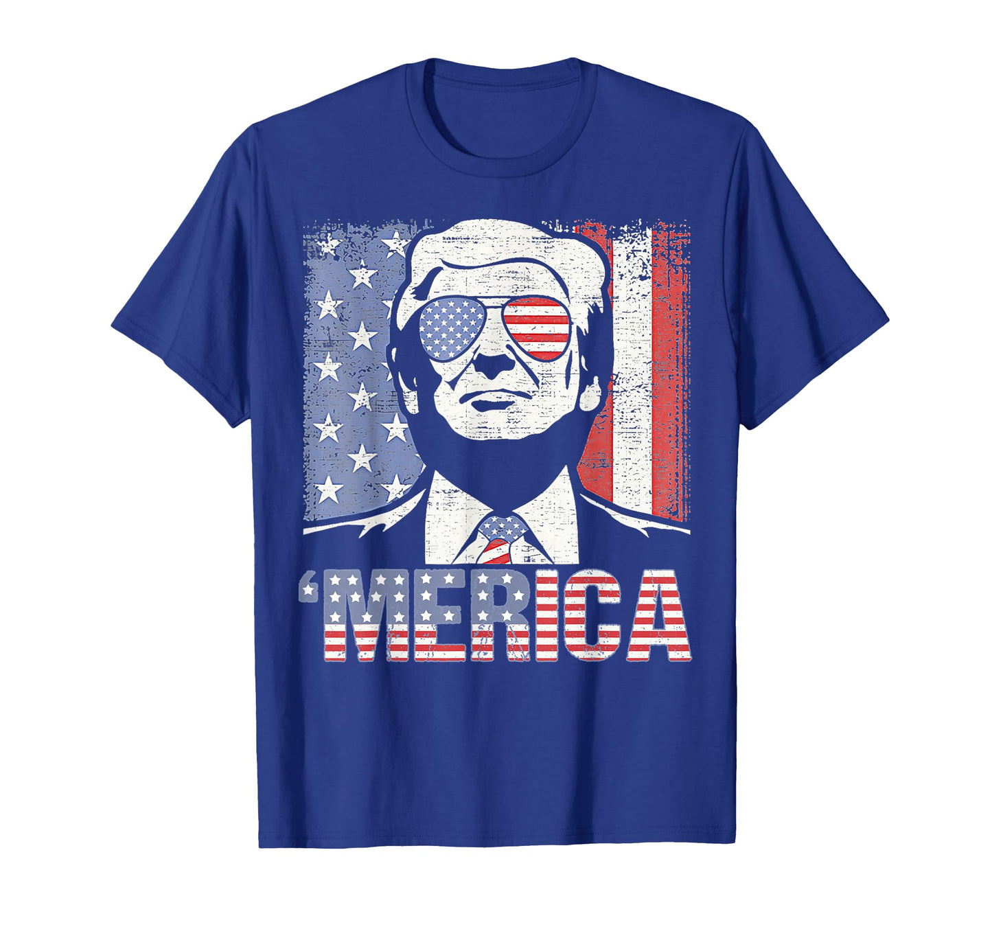 MERICA Shirt Happy 4th Of July 'Merica Trump American Flag T-Shirt
