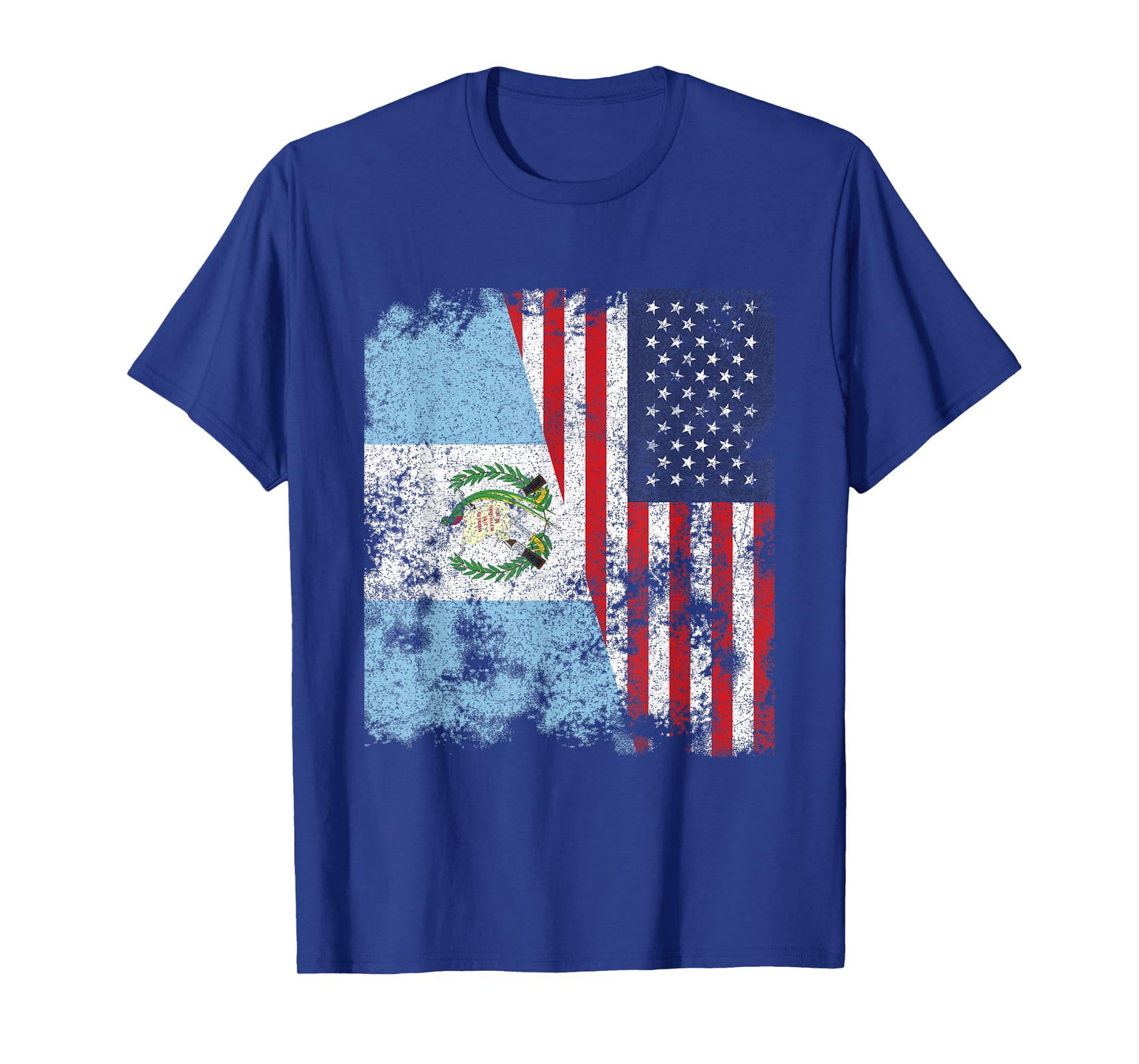 Guatemala USA Flag Distressed - Half American T-Shirt for Women Kids Men