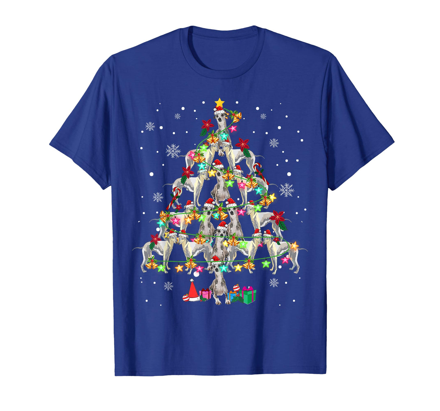 Whippets Christmas Tree Funny Whippets Lover Christmas T-Shirt