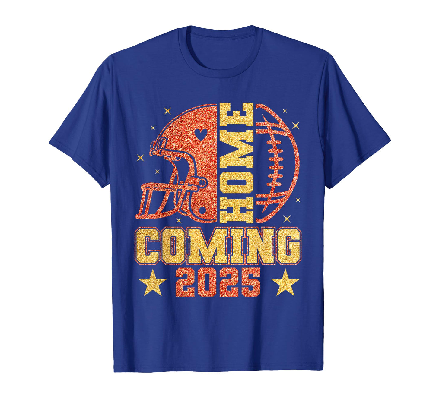 Homecoming 2025 HOCO Football Mama Girl Orange Gold Vibes T-Shirt