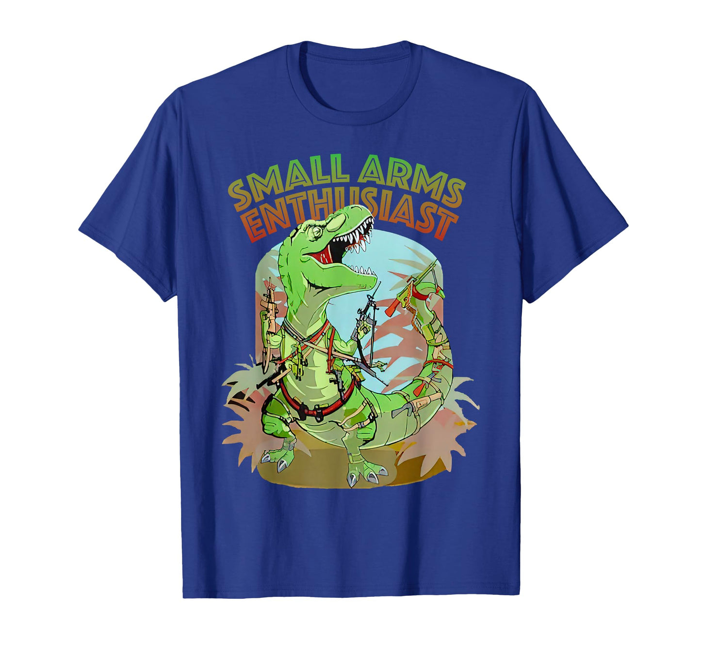 Small Arms Enthusiast Funny T-rex Dinosaur Gun T-Shirt