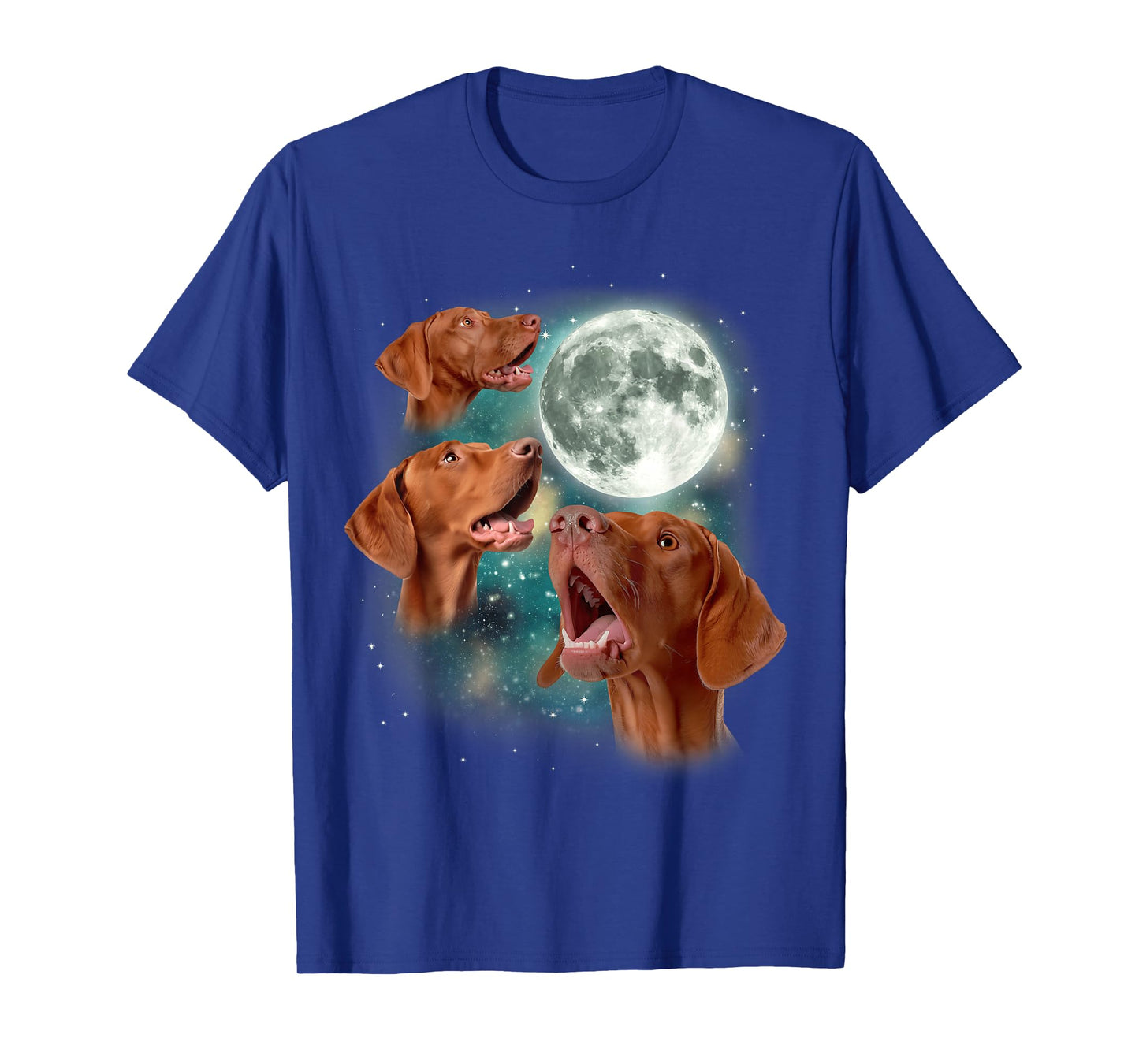 Three Vizsla Moon | 3 Magyar Meme Magic Dog Vizslas Canine T-Shirt