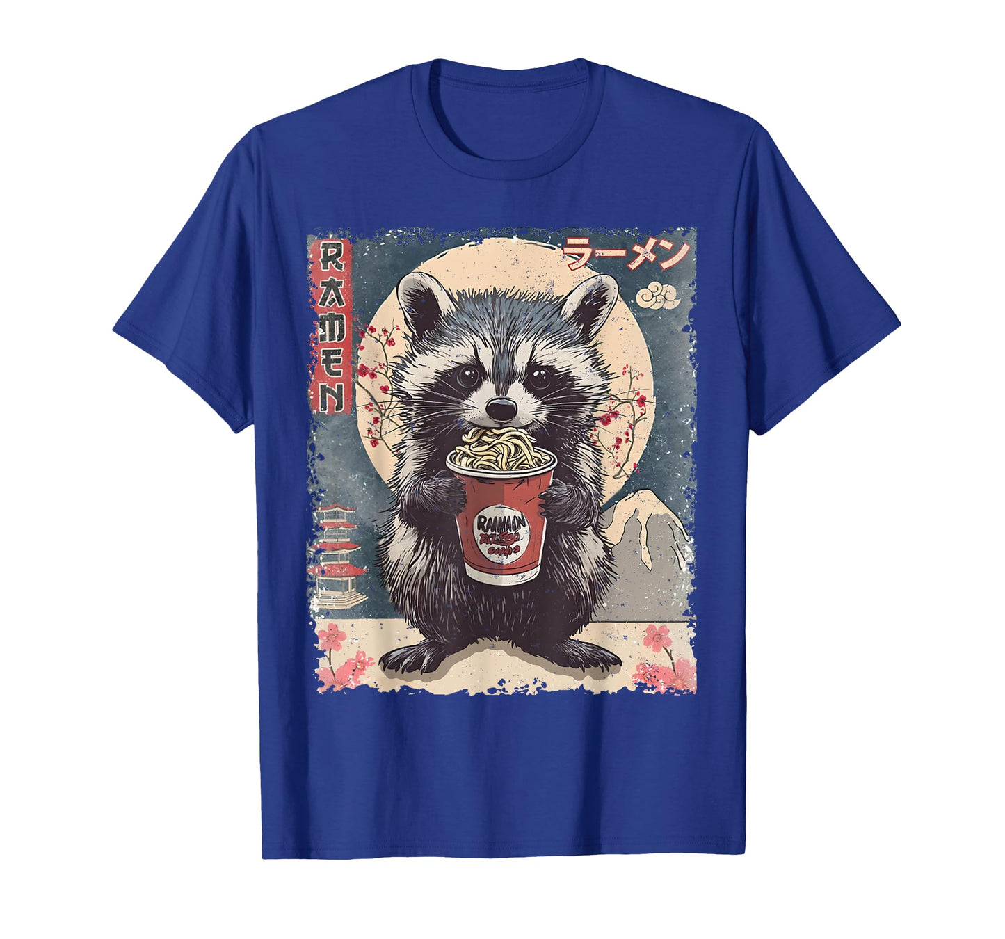 Kawaii Raccoon Ramen Japanese Funny Graphic Tee Racoon Lover T-Shirt
