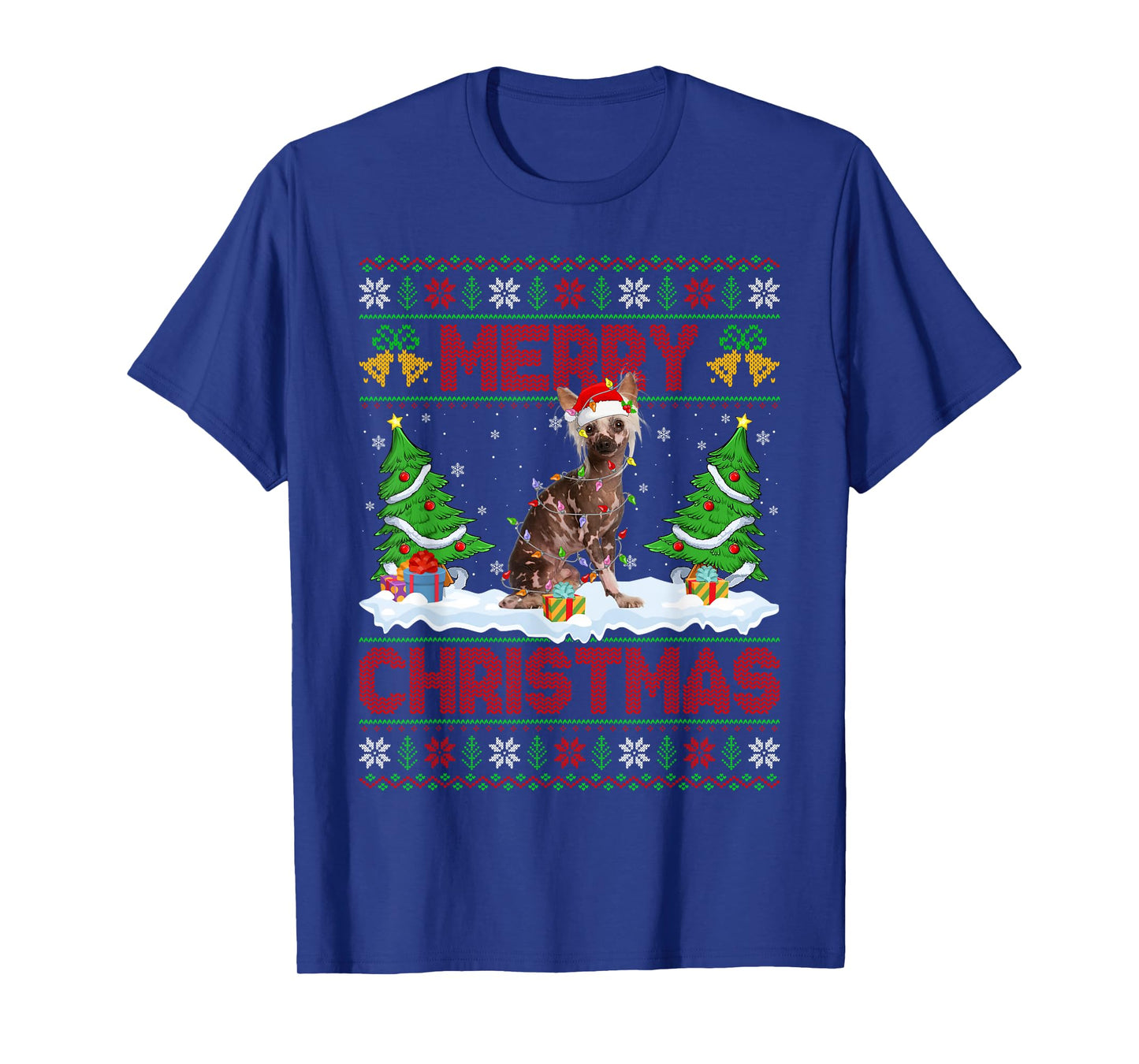 Chinese Crested Ugly Xmas Sweater Funny Pet Dog Christmas T-Shirt