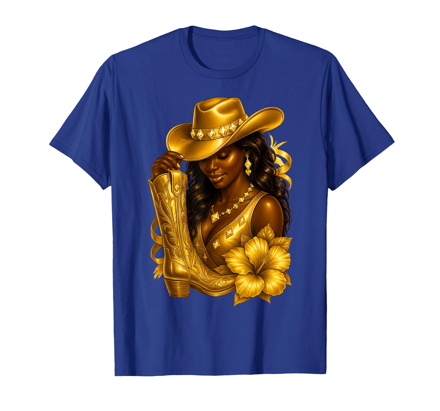 Black African American Glam Cowgirl Melanin Country Girls T-Shirt