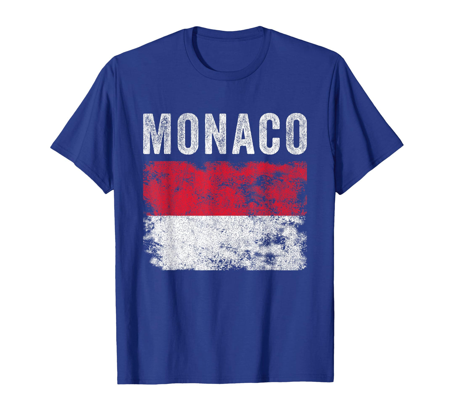 Monaco Flag Distressed - Men Women Kids - Monacan Flag T-Shirt