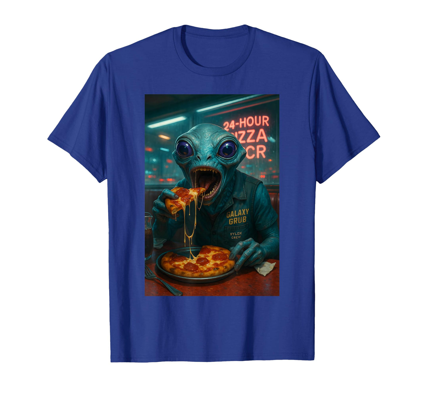 Alien Pizza Halloween Mens T-Shirt