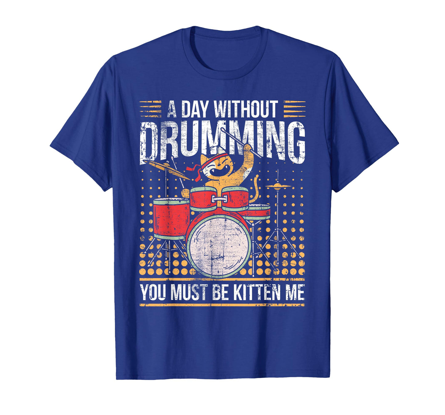 Drumming Cat Drummer Kitten Drum Set T-Shirt