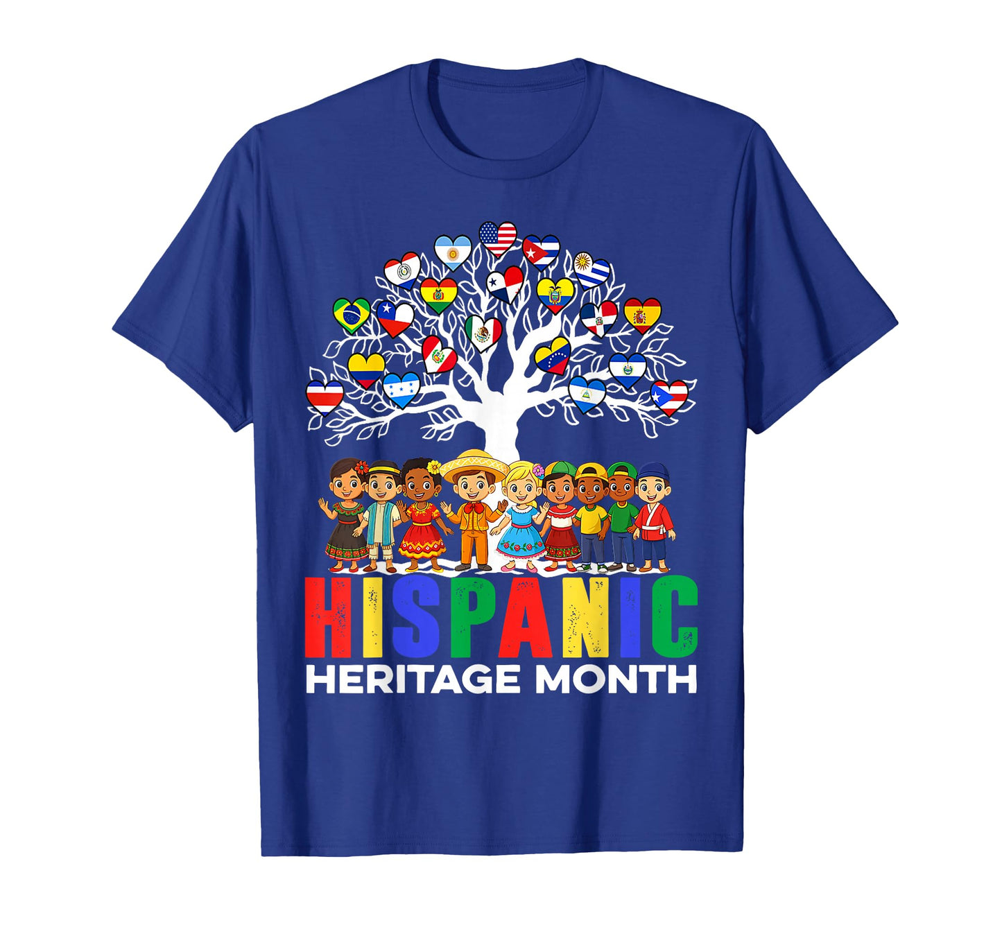 Hispanic Heritage Month Latin Countries Hands Heart Flags T-Shirt