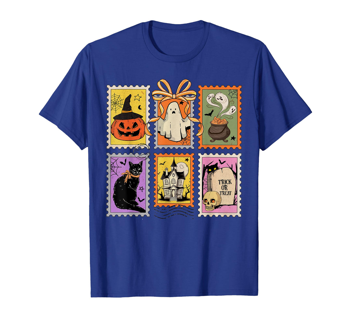 Retro Halloween Cat Ghost Spooky Season T-Shirt