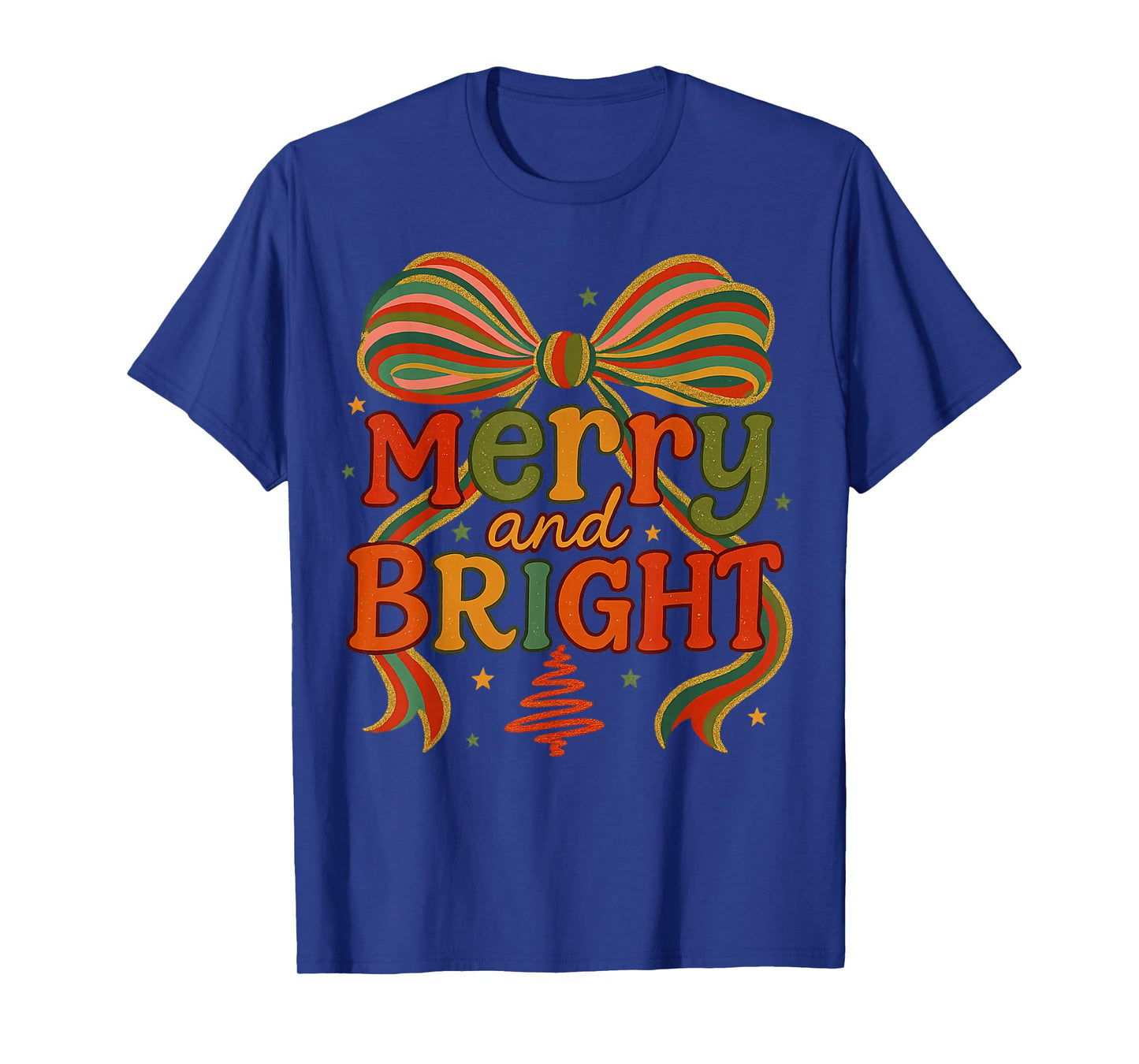 Merry and Bright Christmas Crew 2025 Funny Family Matching T-Shirt