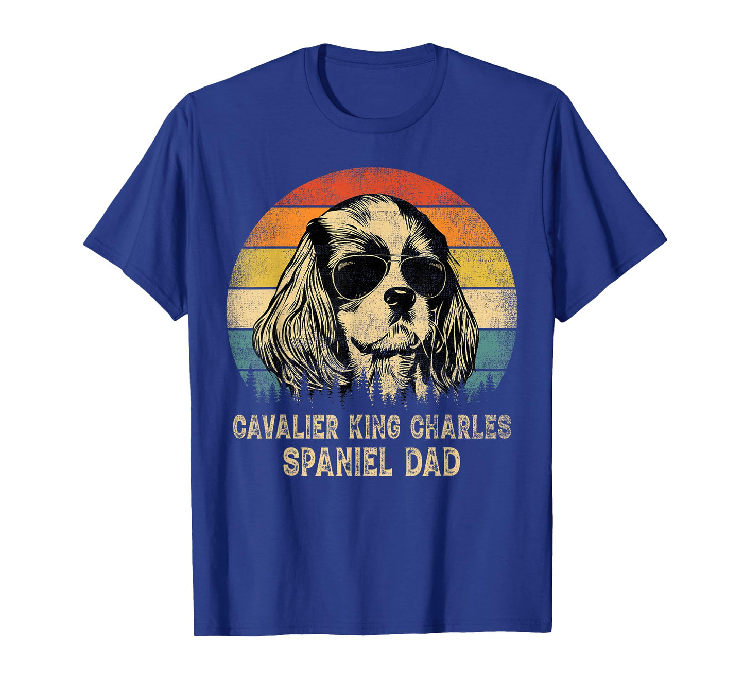 Vintage Cavalier King Charles Spaniel Dad Dog Father's Day T-Shirt