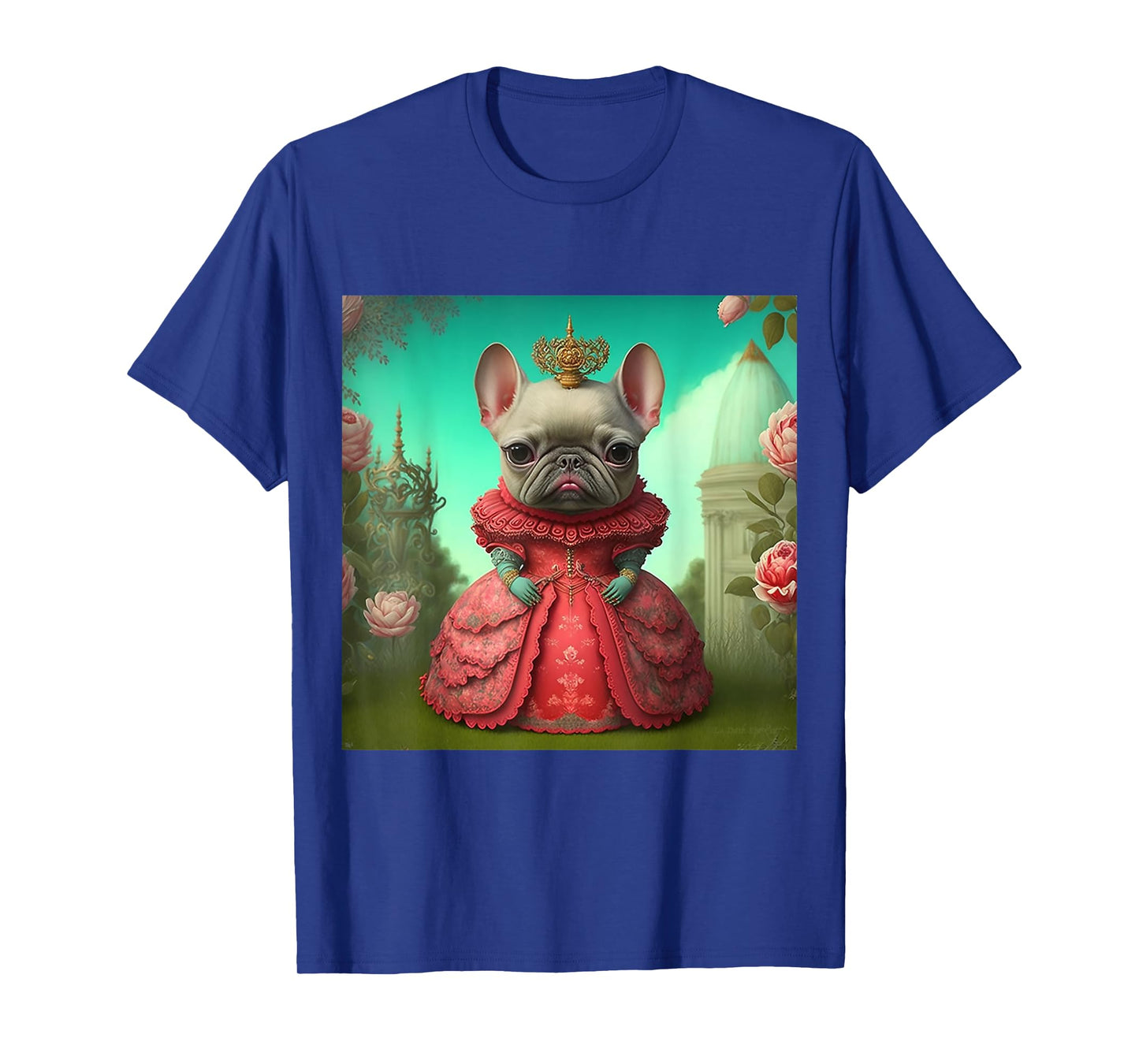Beautiful Princess Frenchie French bulldog dog in pink dress Men Women T-Shirt