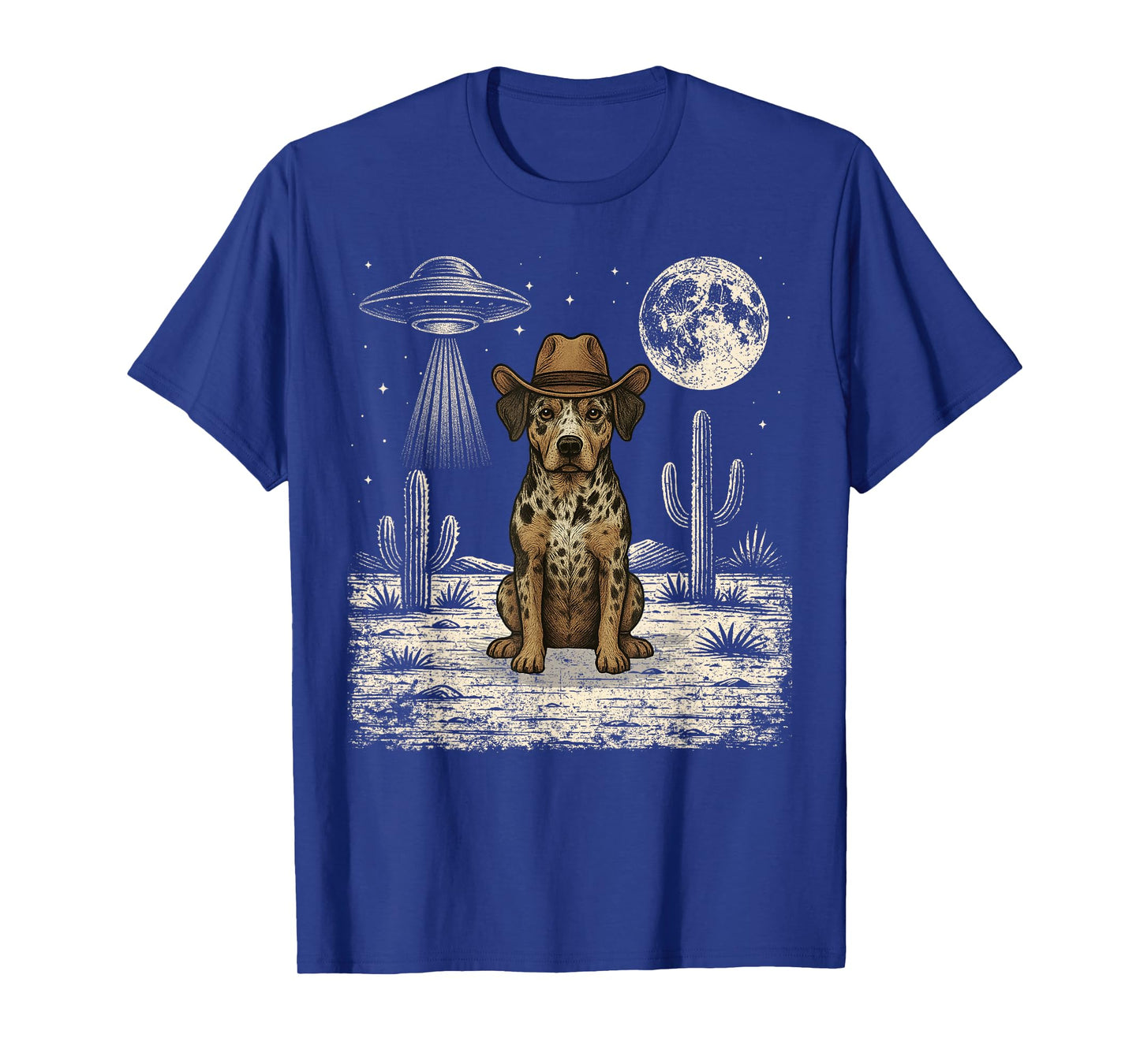 Funny Catahoula Leopard Dog Cowboy Western UFO T-Shirt