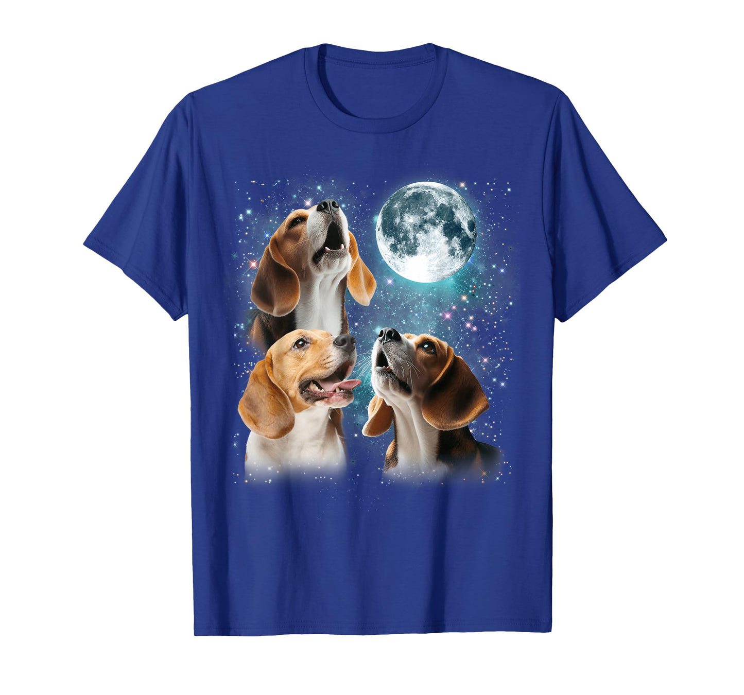 3 Beagle Moon Howling Beagle Head Funny Gifts For Men Women T-Shirt