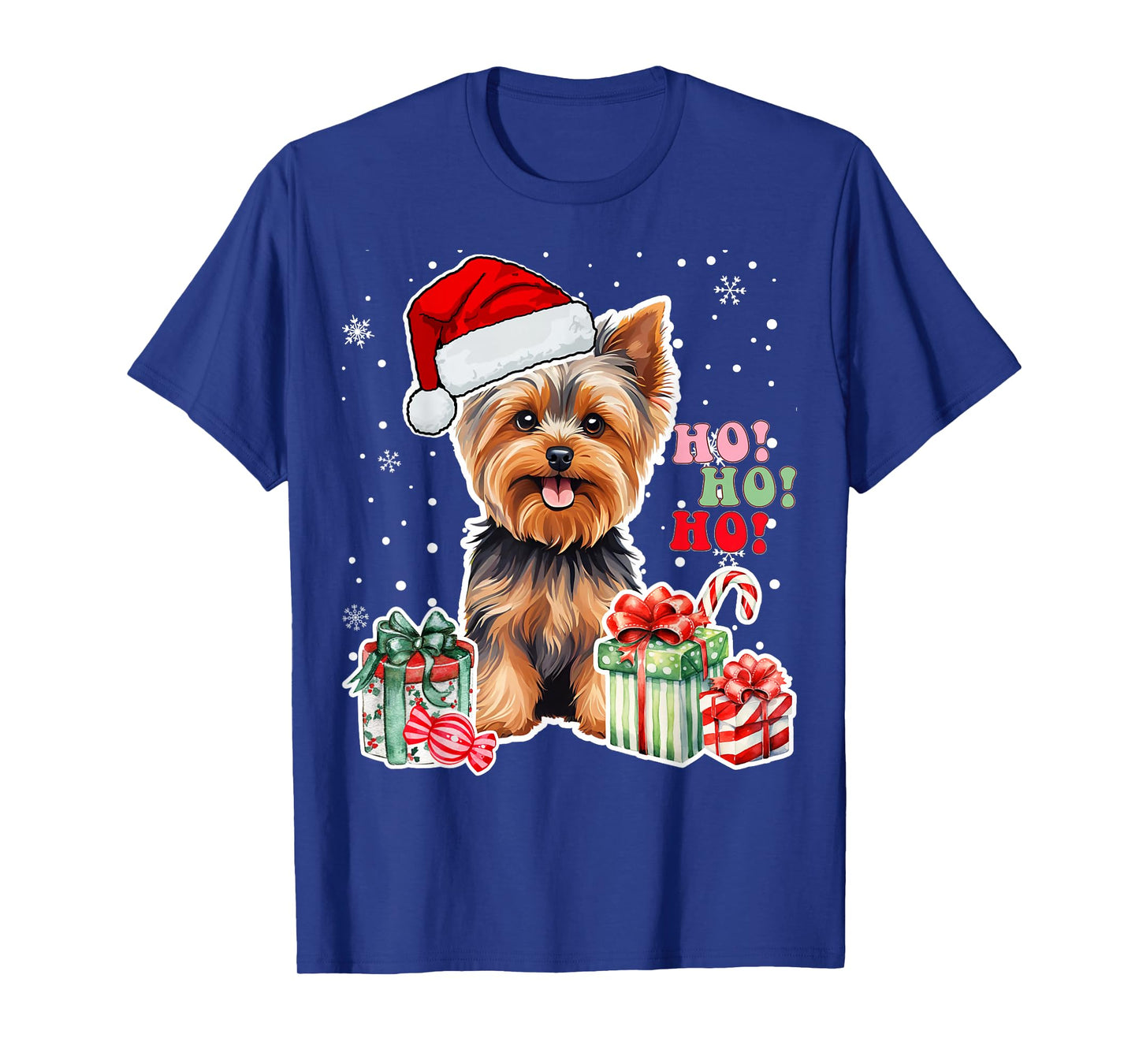 Yorkshire Terrier Christmas Yorkie Xmas Dog Santa Claus Hat T-Shirt