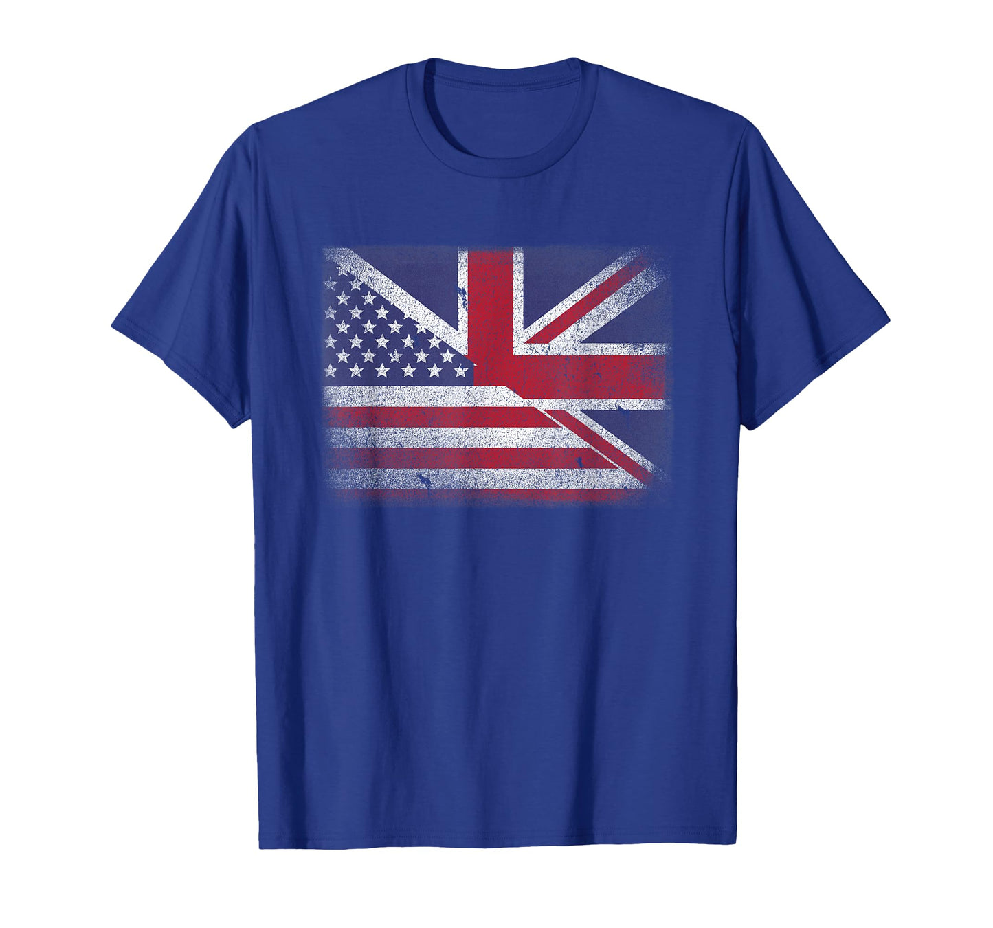 Vintage Half American Half British Flag Great Britain Usa T-Shirt