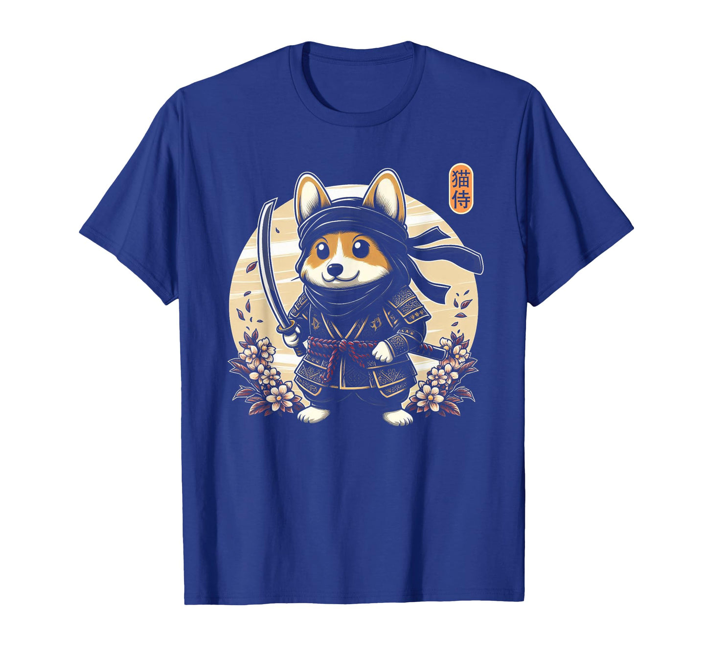Japanese Samurai Ninja Corgi Tattoo Japanese Kawaii Art T-Shirt