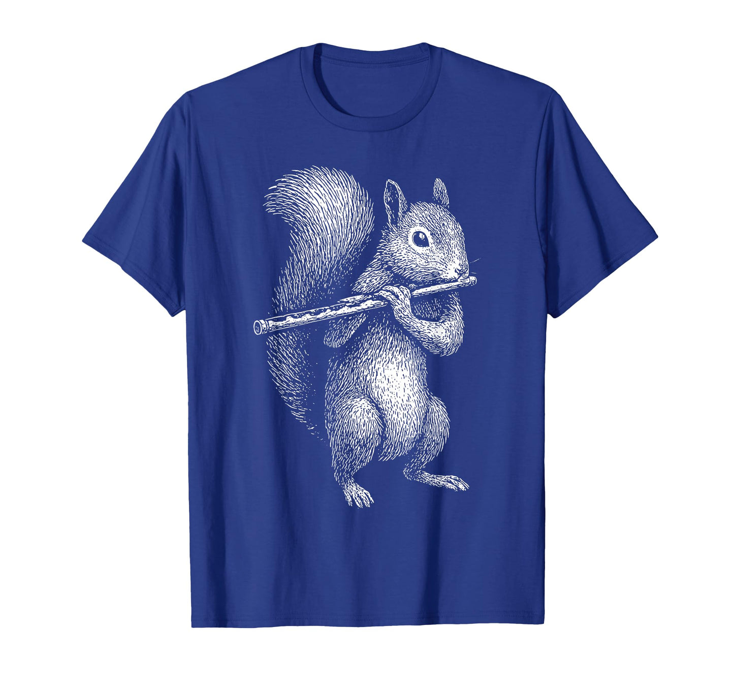 Squirrel Playing Flute Retro Animal Playing Instrument 90s T-Shirt