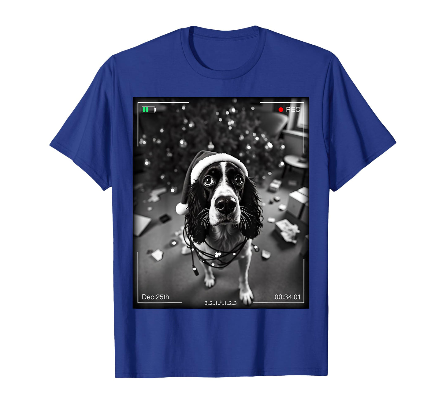 Christmas English Springer Spaniel Caught On Camera T-Shirt