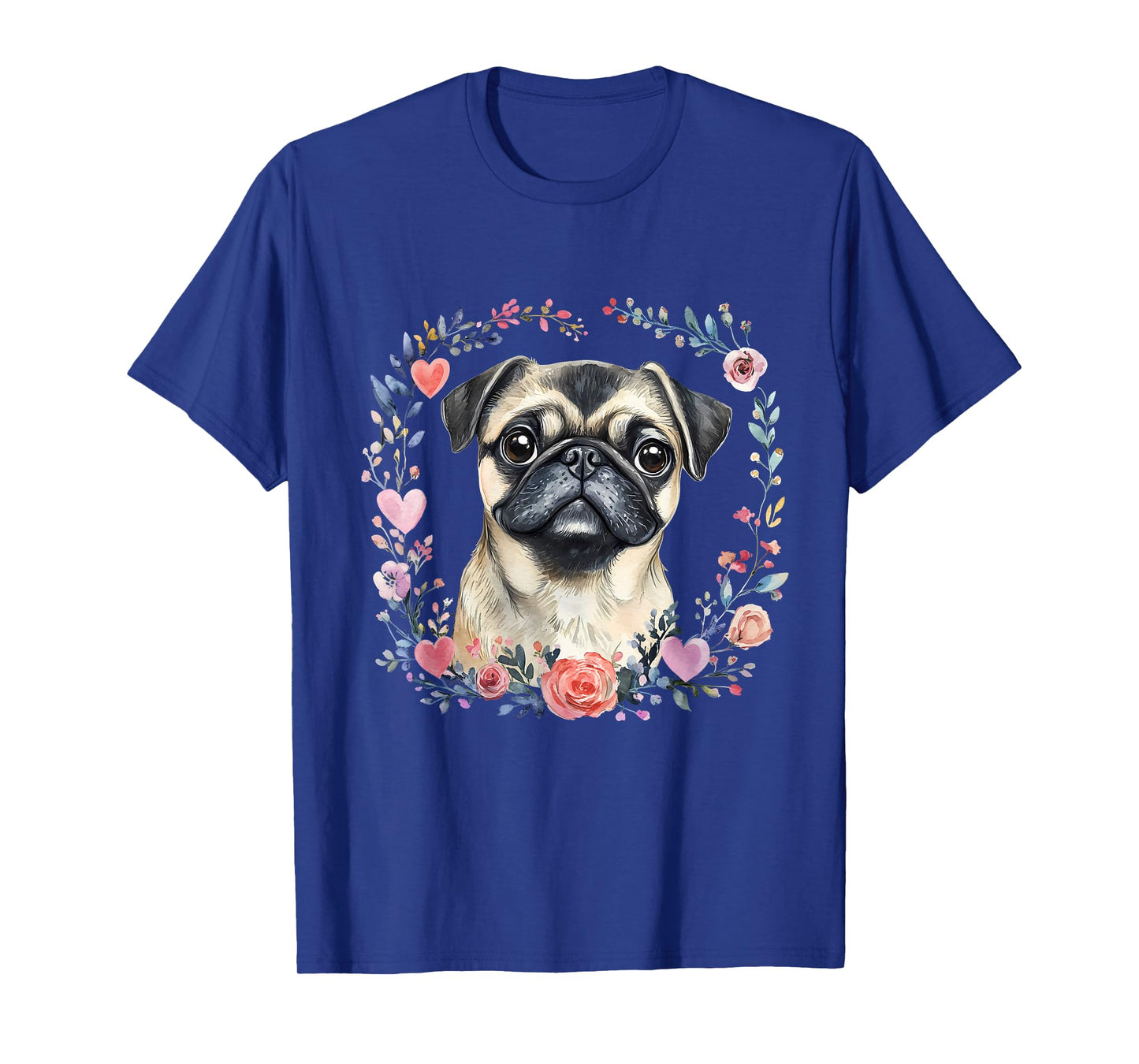 Pug Owner Colorful Portrait Dog Animal Cute Pug Lover T-Shirt
