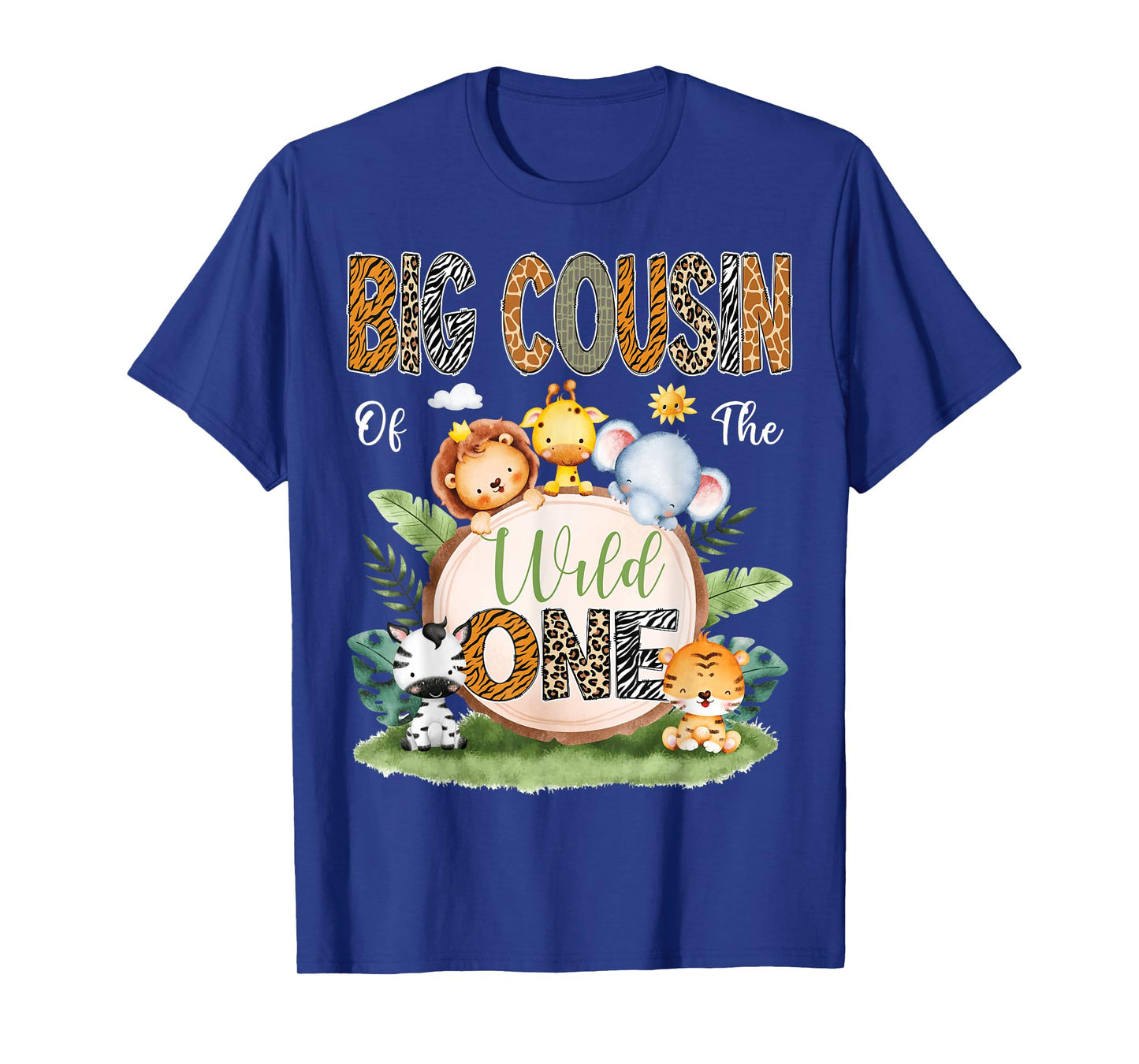 Big Cousin Of The Wild One 1St Birthday Kids Safari Jungle T-Shirt
