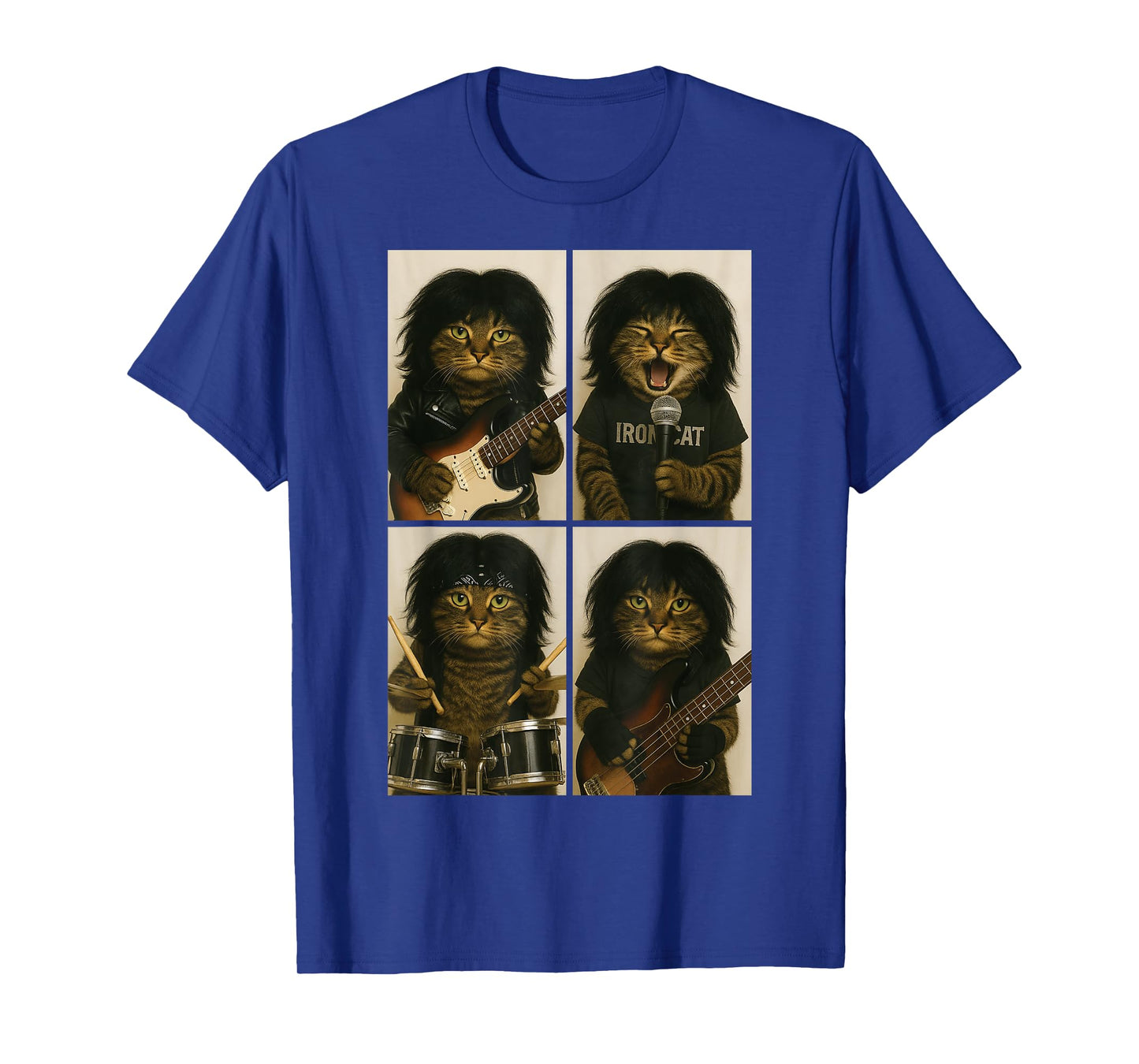 Cat Rock Band Funny Photobooth Selfie Guitar Halloween T-Shirt