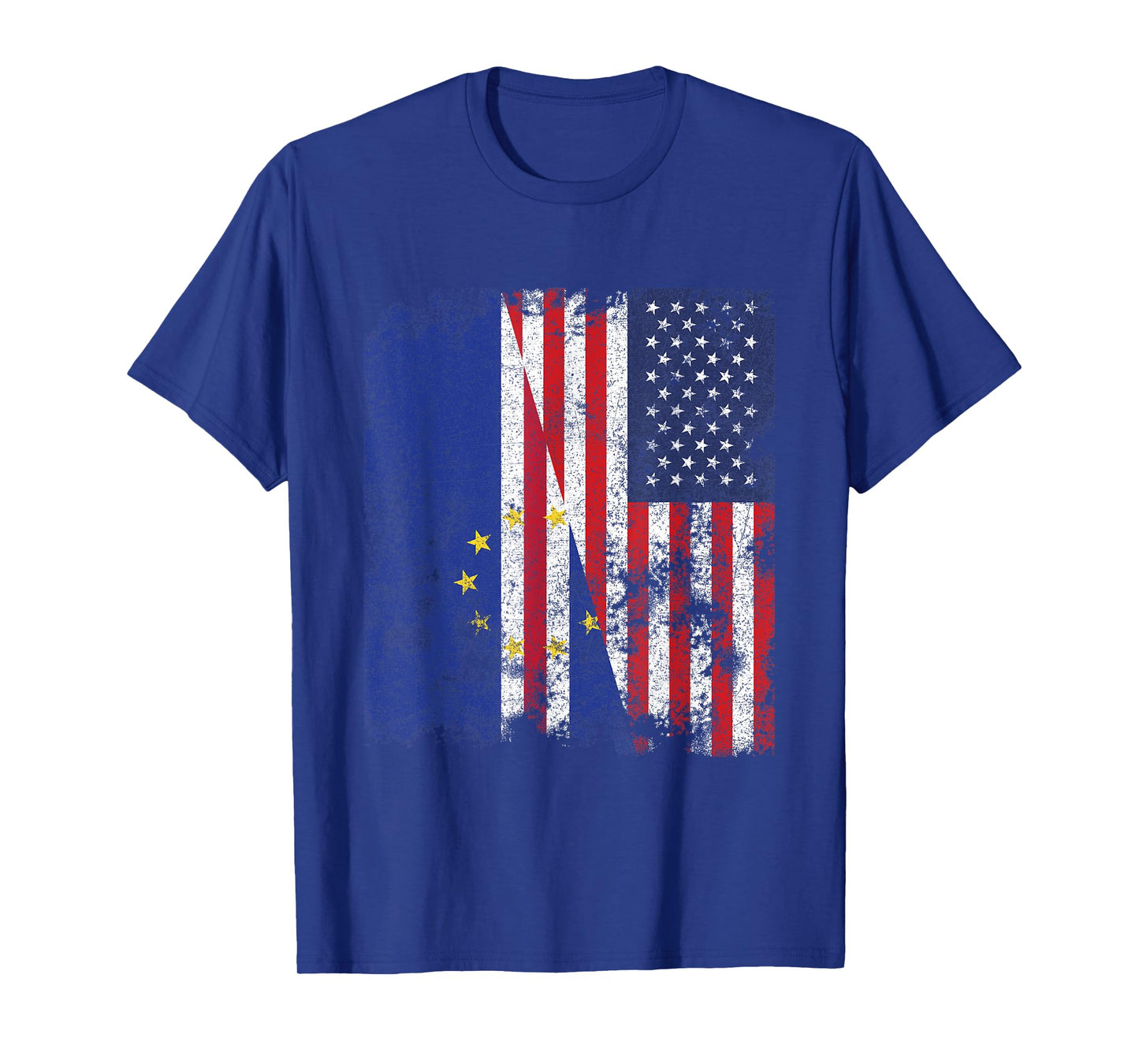Cape Verde USA Flag Distressed - Half American T-Shirt