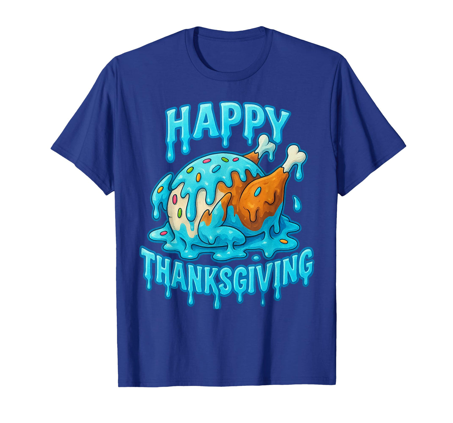 Happy Thanksgiving Drip Ice Cream Look Cool T-Shirt