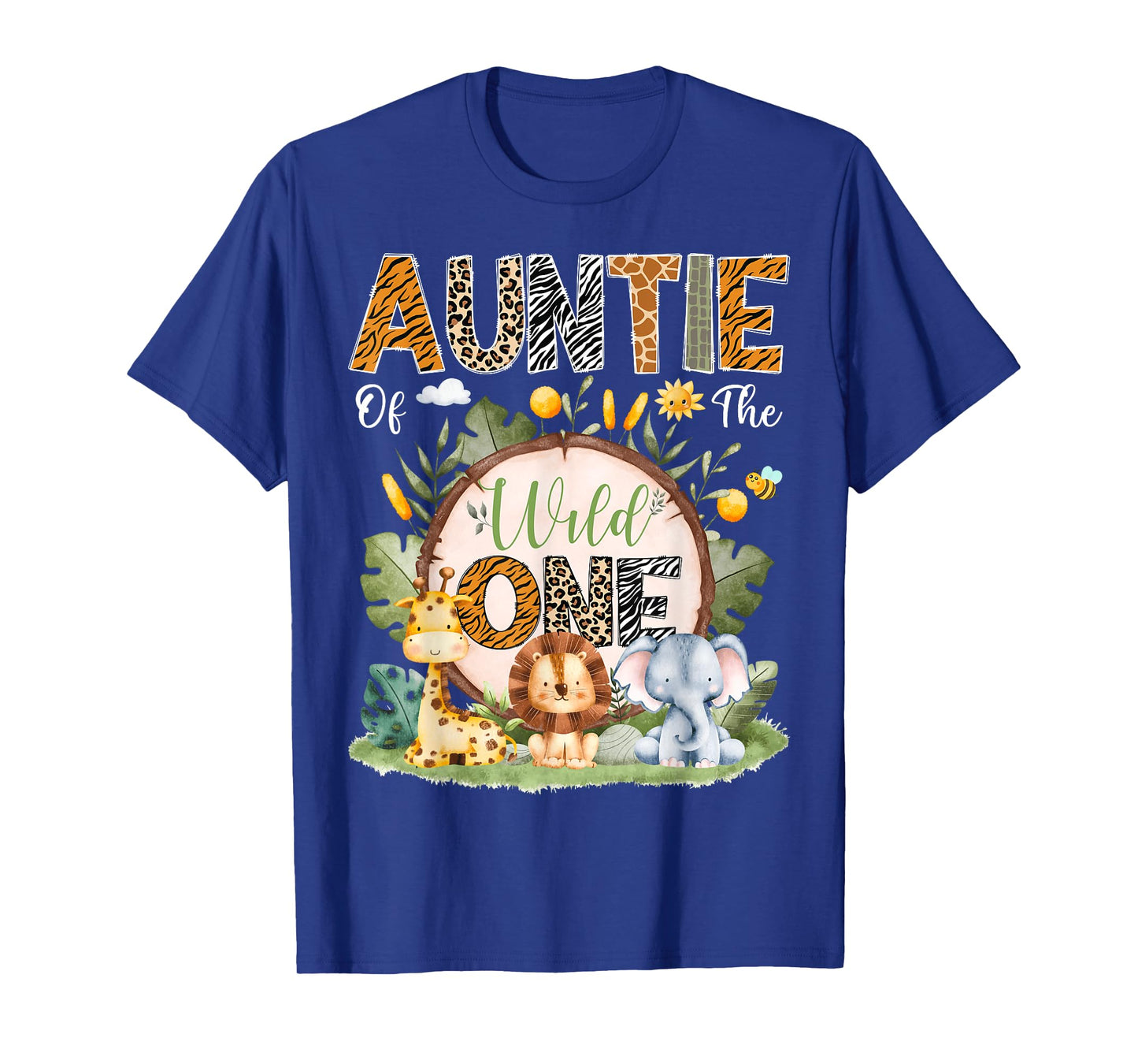 Auntie Of The Wild One 1St Bday Safari Jungle Animals T-Shirt