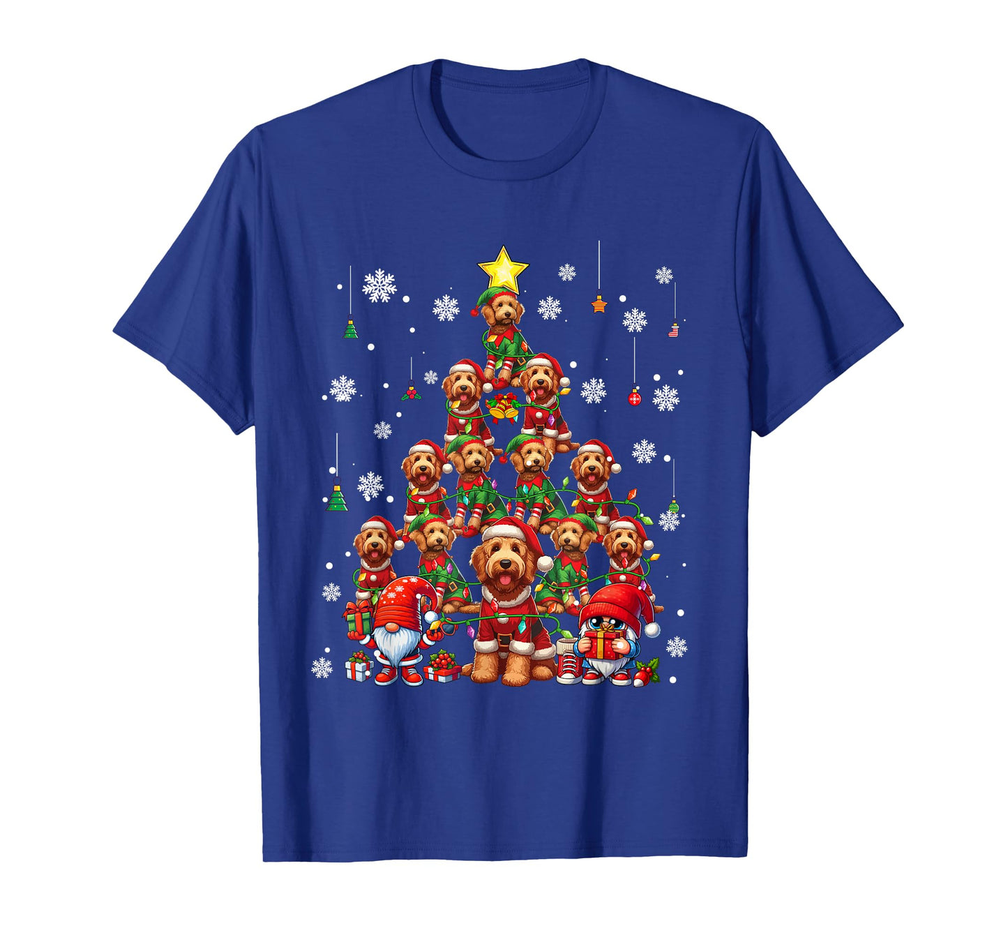 Squad Xmas Labradoodles Cosplay Santa Elf Christmas Tree T-Shirt