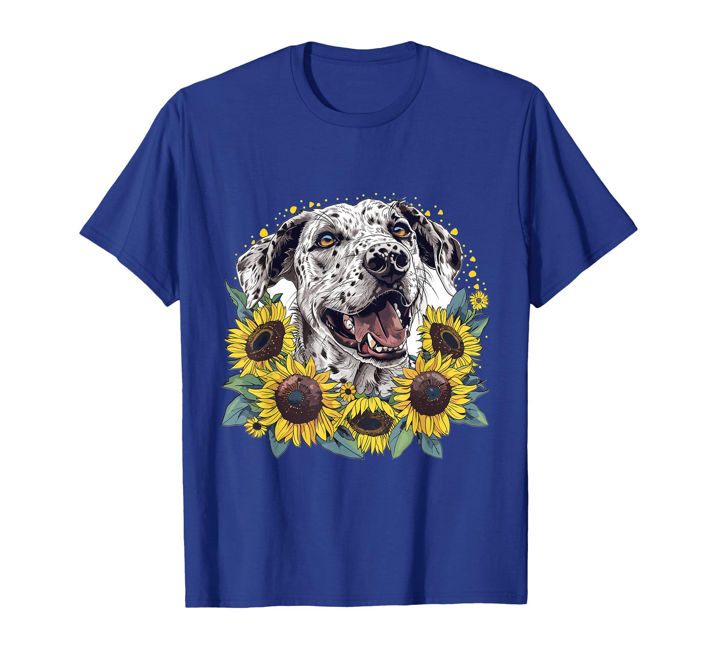 Catahoula Leopard Dog Dog Breed Graphic Sunflowers Men Women Kids T-Shirt