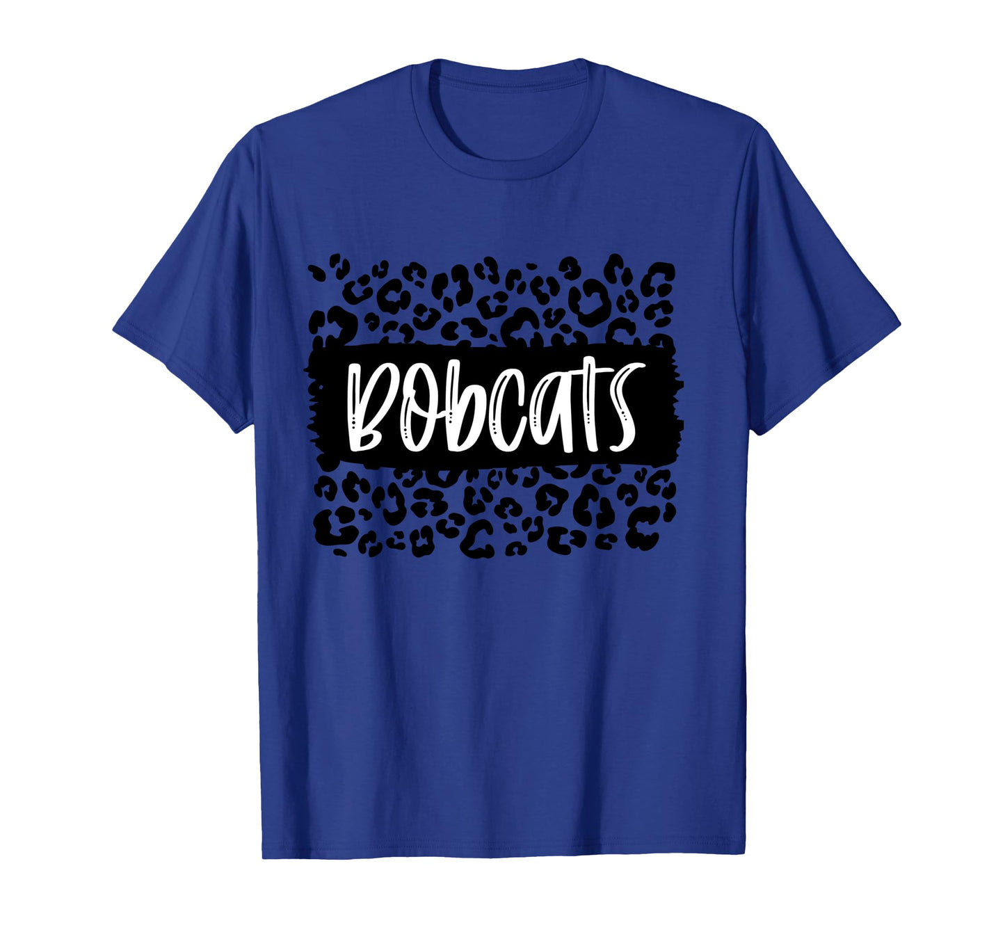 Bobcats Team Mascot School Spirit Game Night Leopard Print Long Sleeve T-Shirt