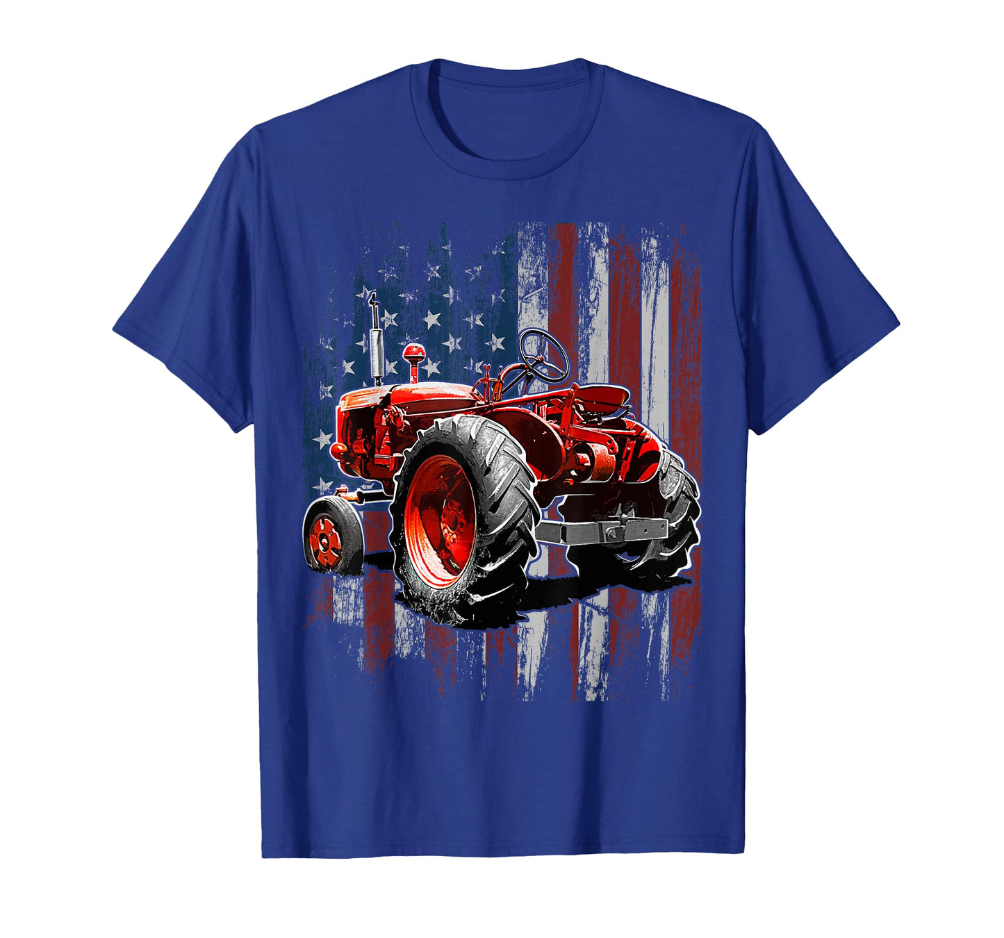 Patriotic Tractor American Flag Tractor Farmer Farm Gift Men T-Shirt