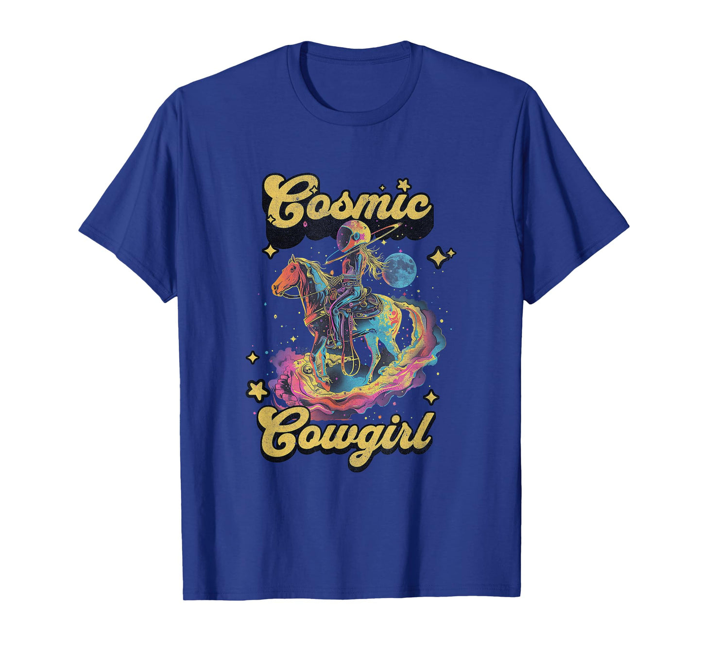 Cosmic Rodeo Howdy Western Retro Cute Cowboy Cowgirl Space T-Shirt