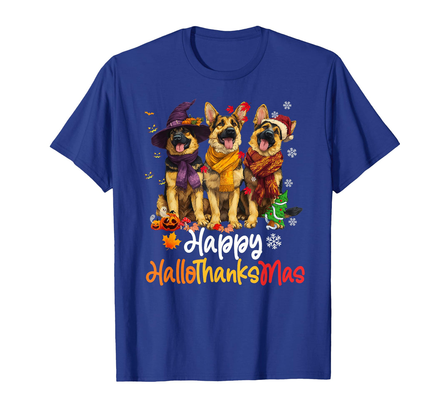 Halloween Thanksgiving Christmas German Shepherd Dog T-Shirt