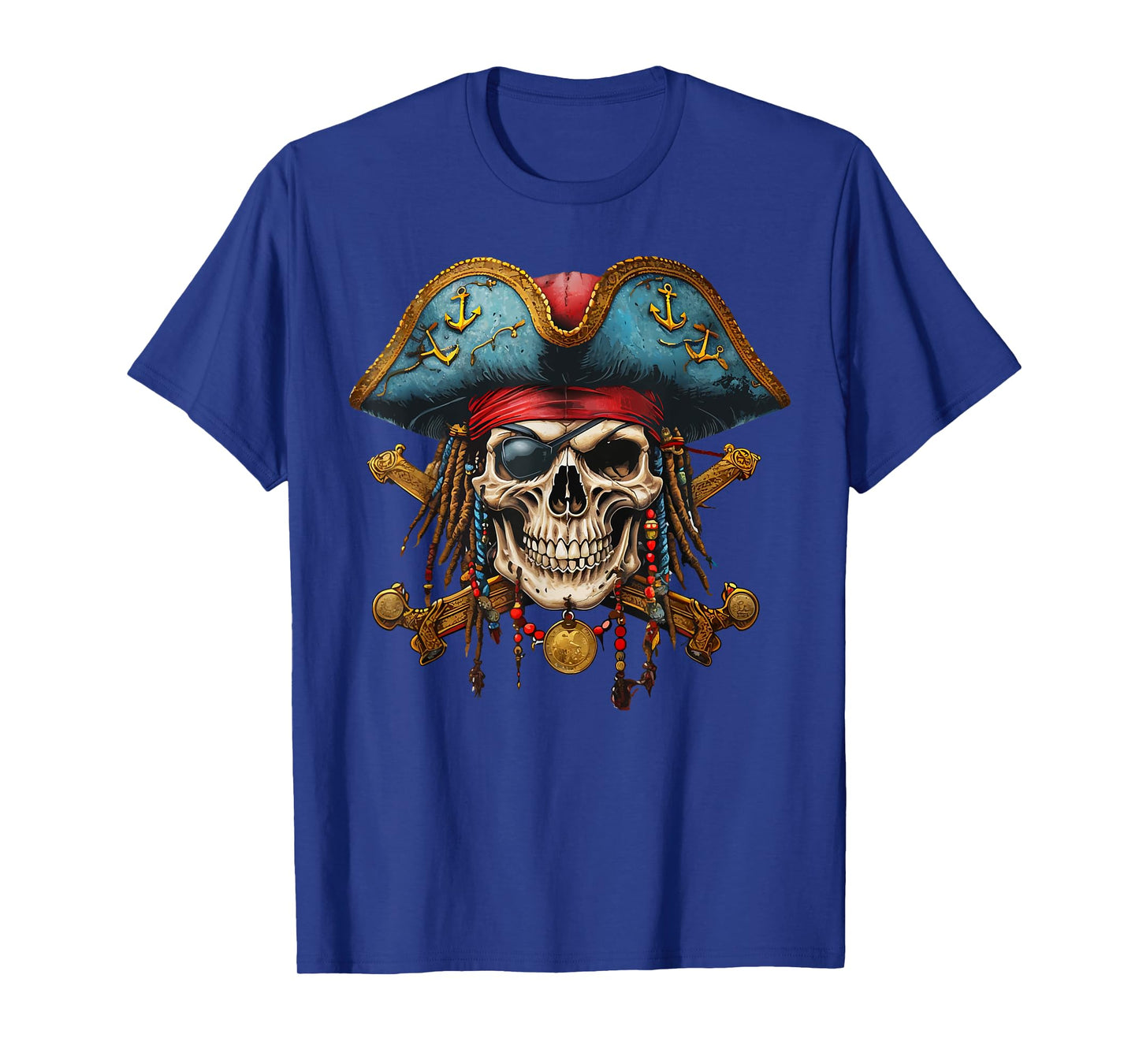 Pirate Skull Halloween Costume Men Women Boys Girls Teens T-Shirt