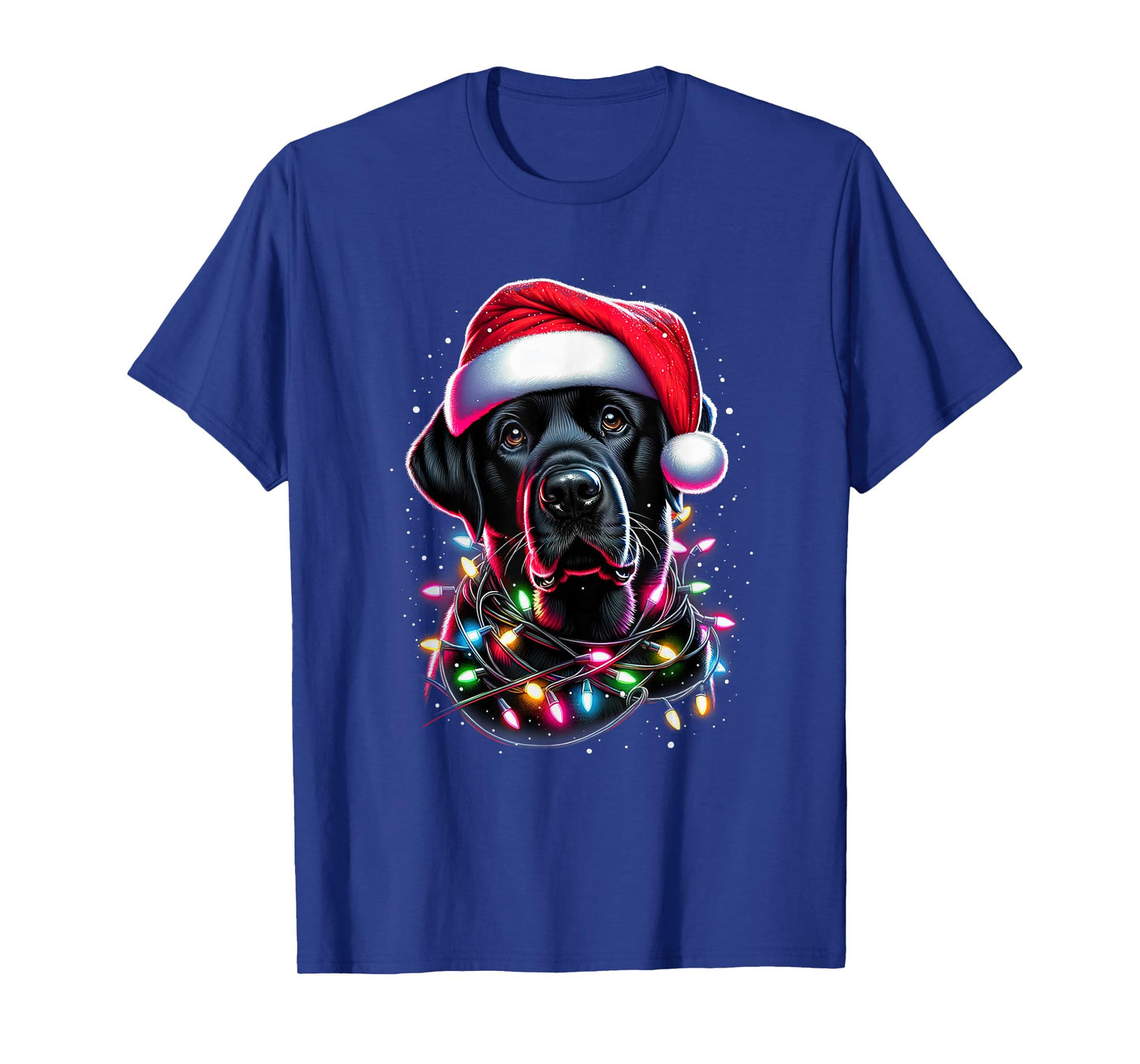Black Lab Labrador Christmas Tree Light Pajama Dog Xmas T-Shirt