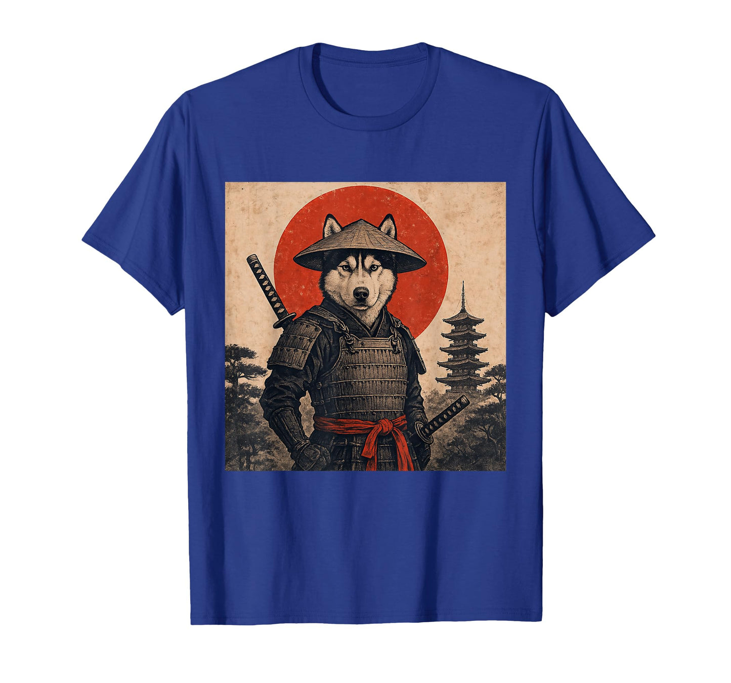 Husky Samurai Warrior Vintage Japanese Ukiyo-e Dog Lover T-Shirt