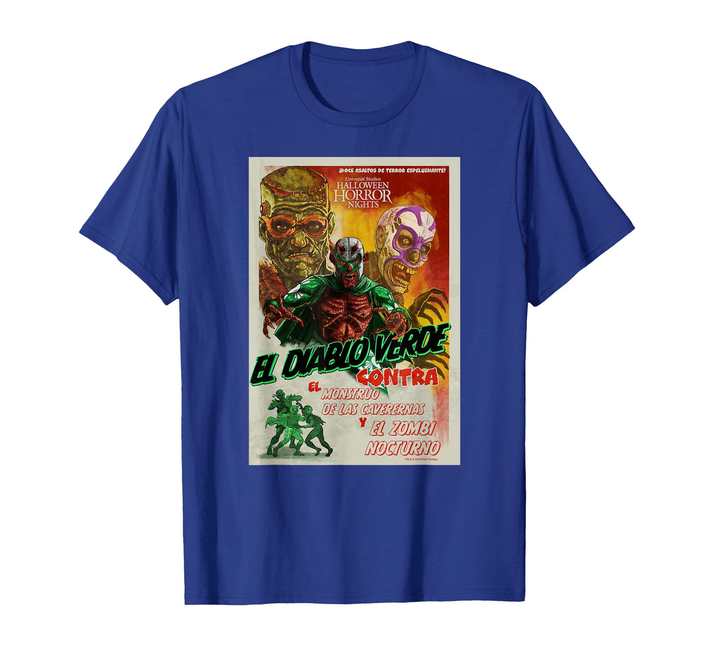 Universal Halloween Horror Nights Lucha Libre Diablo Verde T-Shirt