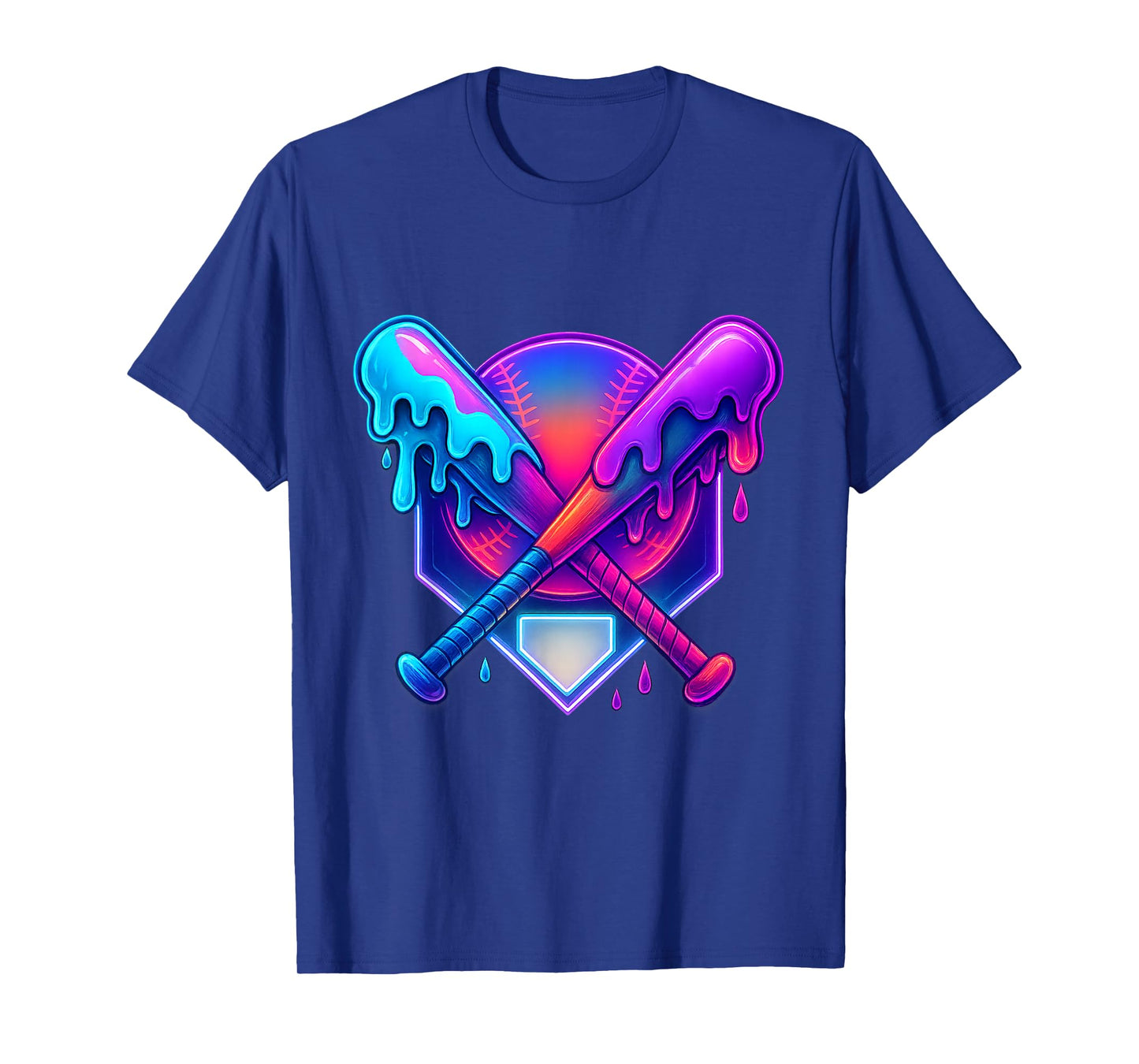 Baseball Drip for Boys Home Plate Ice Cream Drip Youth Sport T-Shirt