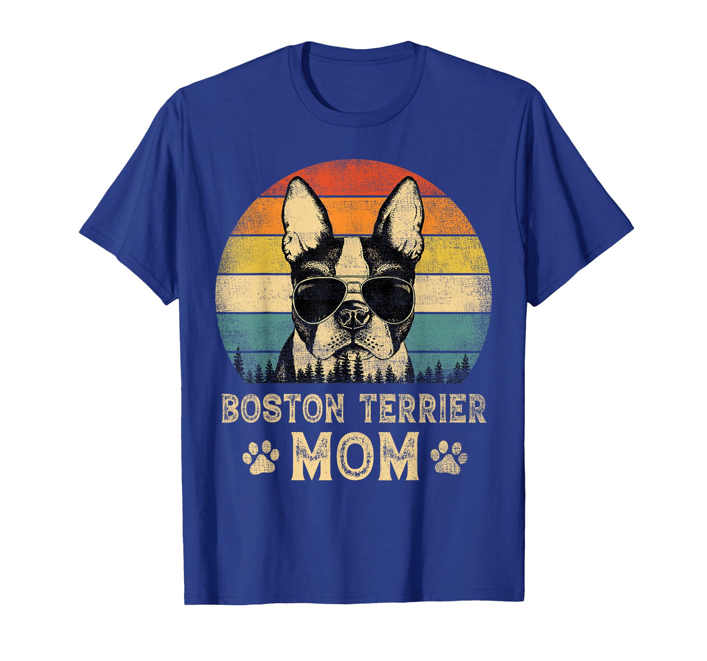 Vintage Boston Terrier Mom Dog Lovers Mother's Day T-Shirt