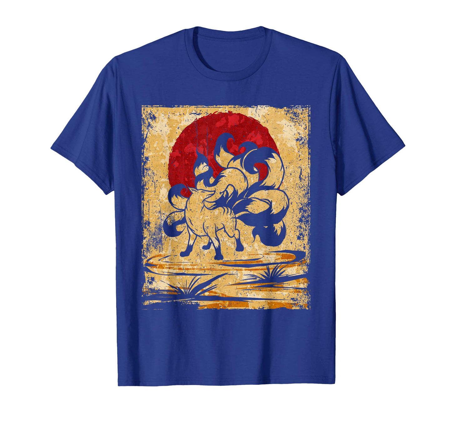 Nine Tailed Fox Japanese Art Retro T-Shirt