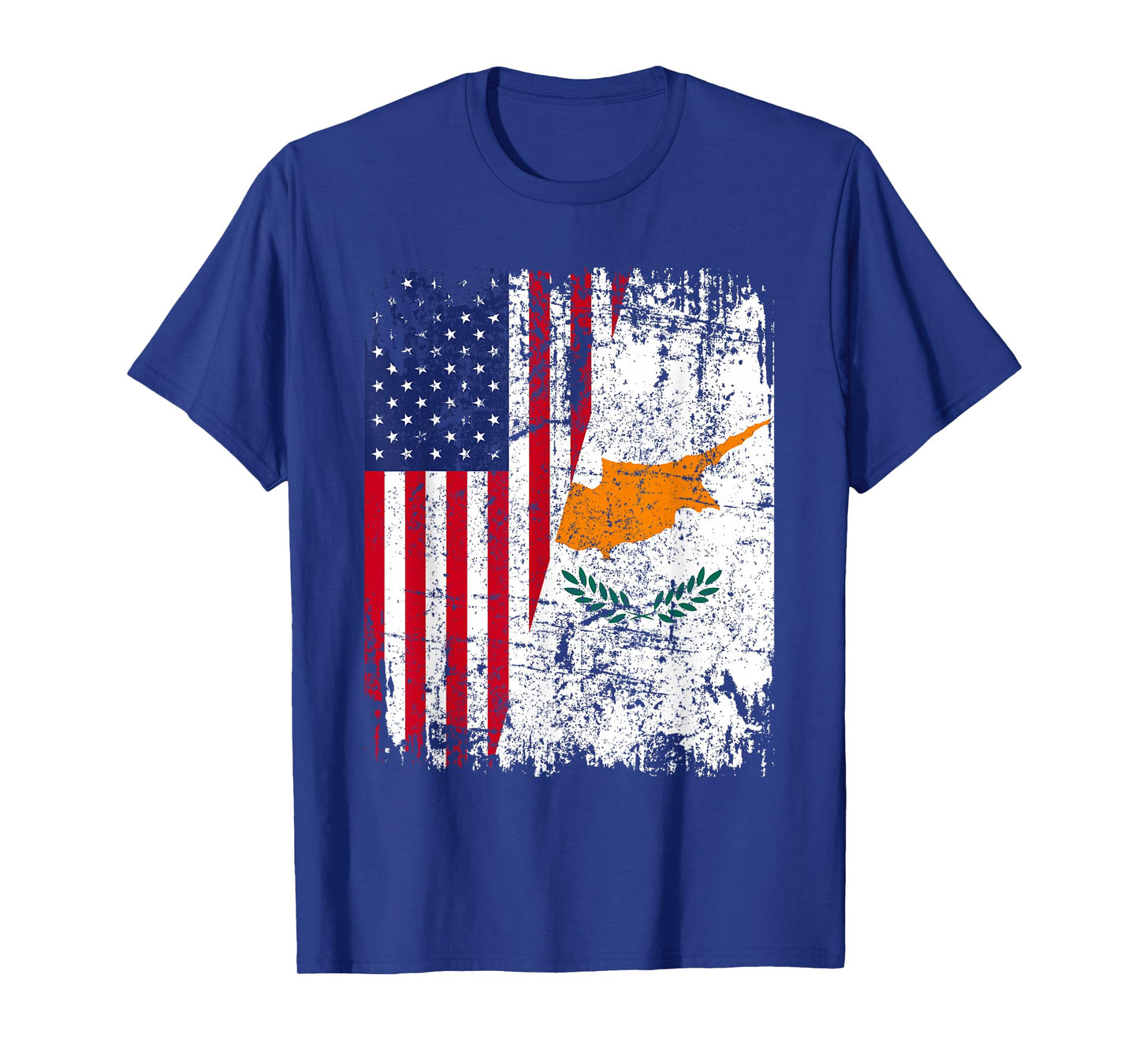 CYPRIOT ROOTS | Half American Flag | USA CYPRUS FLAG T-Shirt