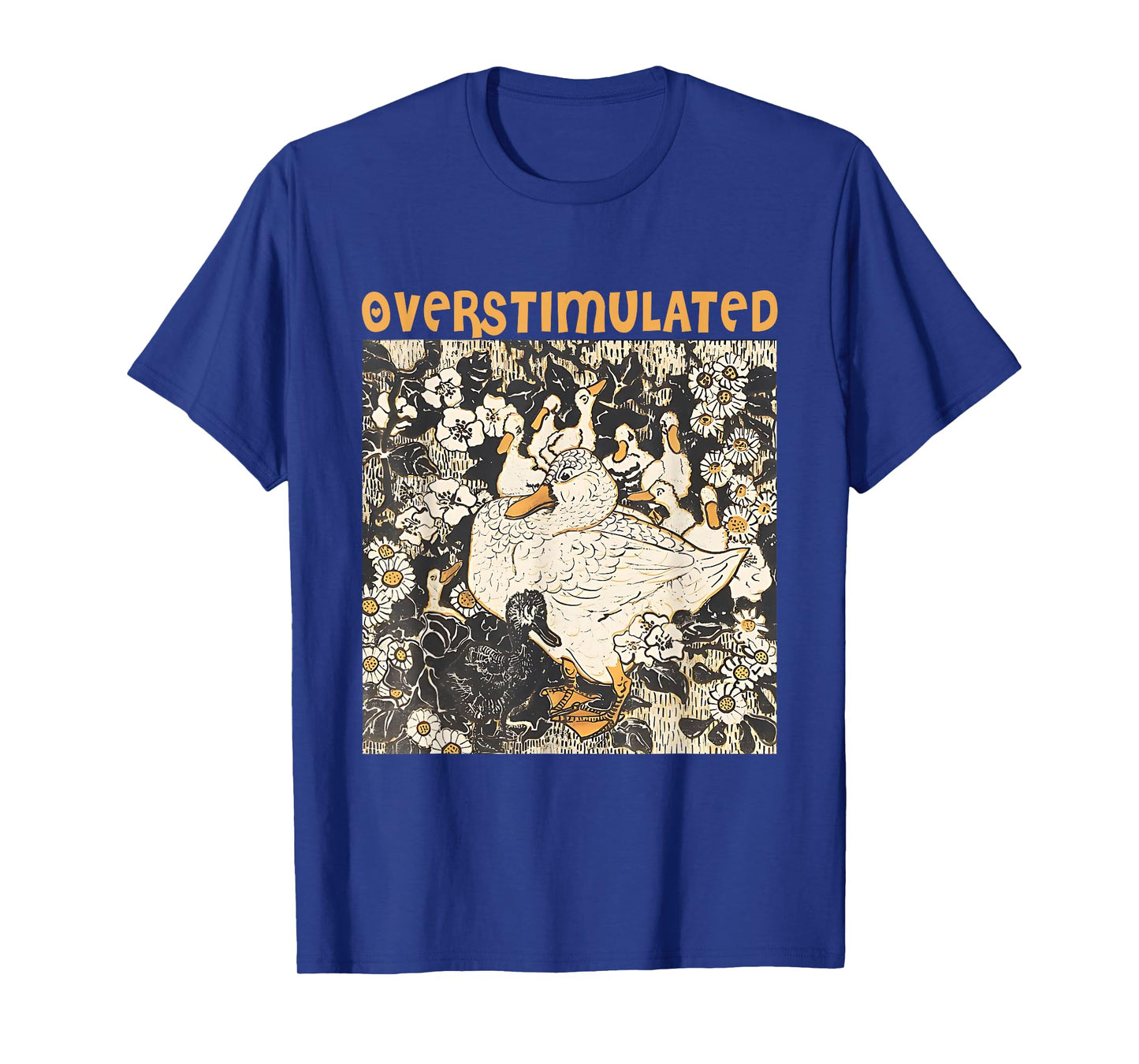 Overstimulated Mama Duck Farm Animal Graphic Mom Life T-Shirt