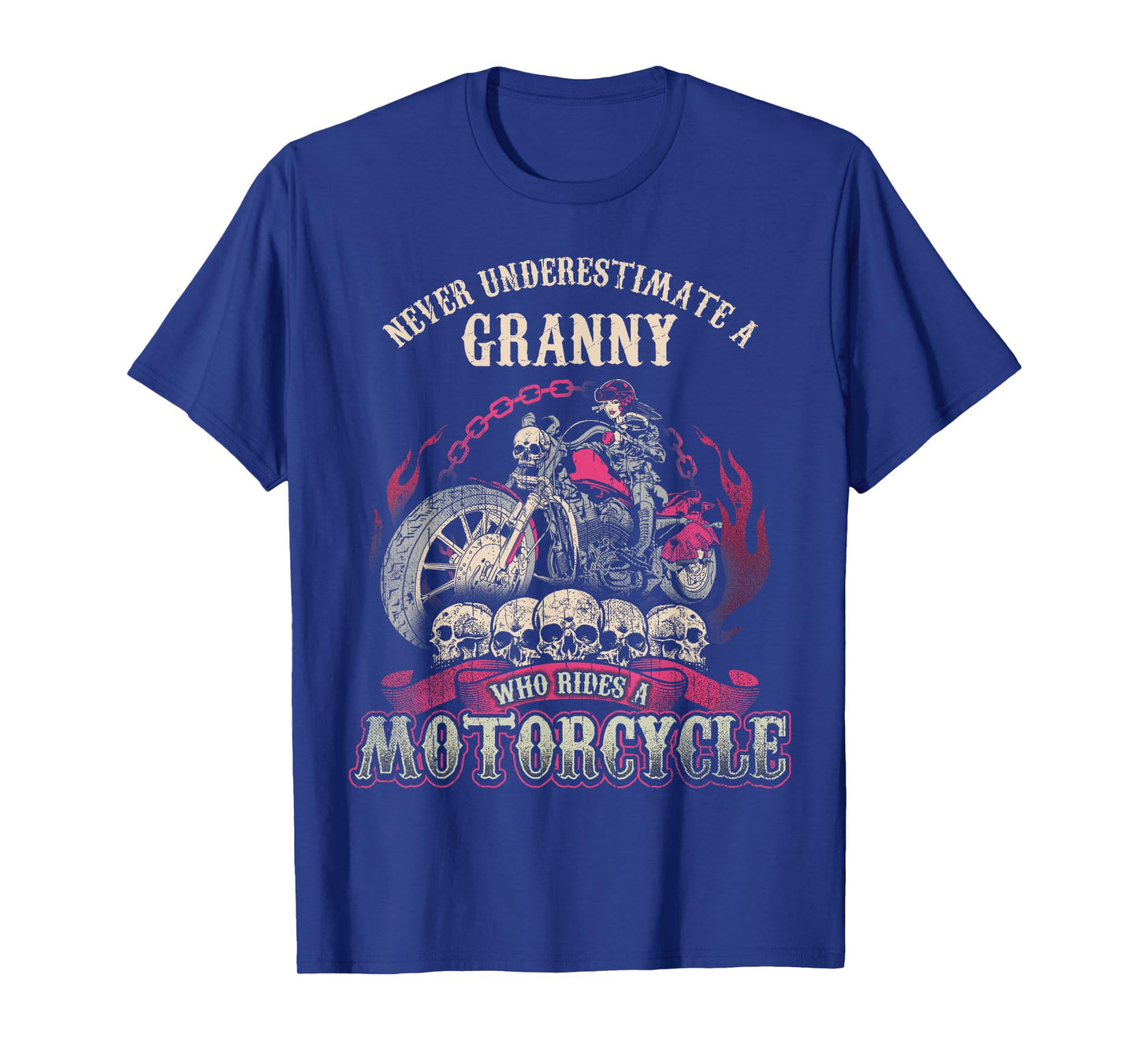 Granny Biker Chick Lady Never Underestimate Motorcycle T-Shirt