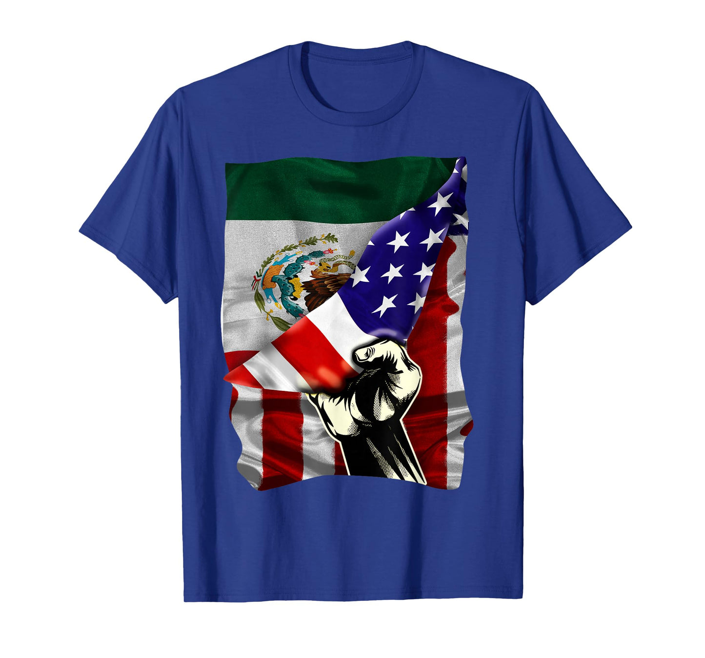 Half American Flag Mexican ROOTS USA Flag Mexico DNA T-Shirt