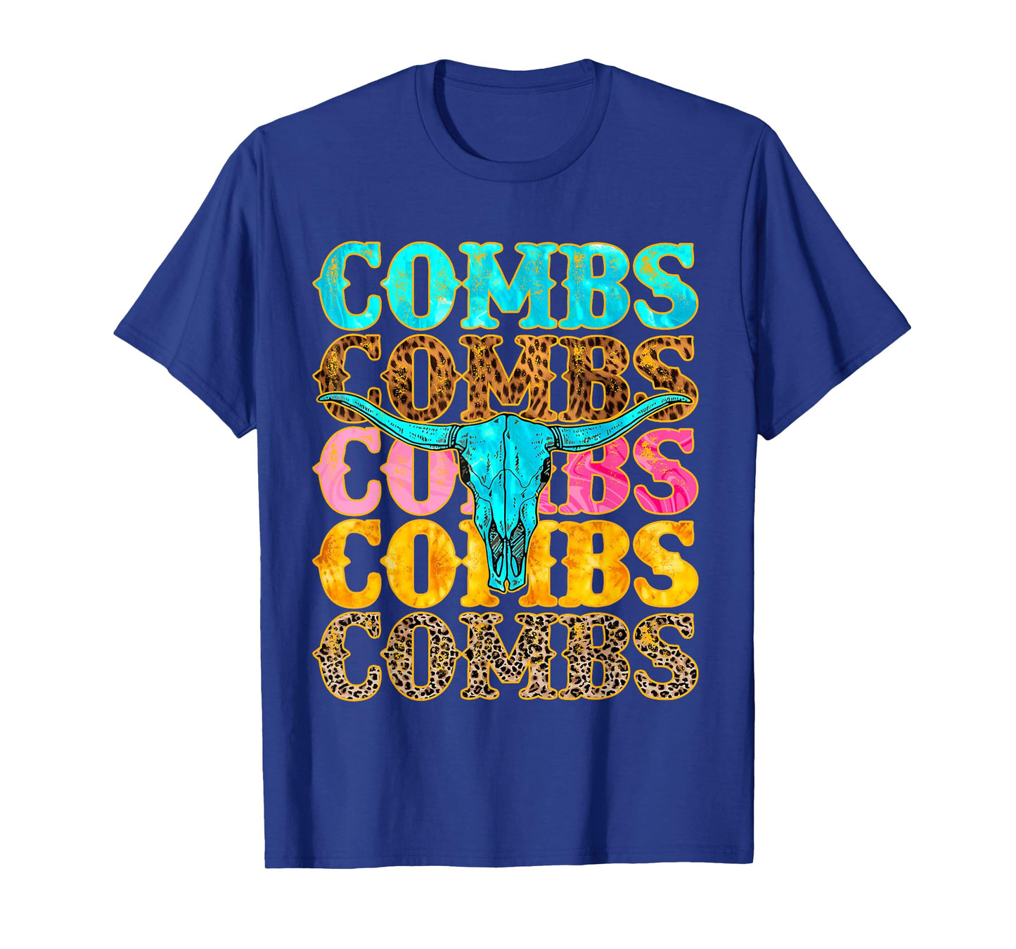 Funny Combs Country Music Western Skull Cowboy 90s T-Shirt