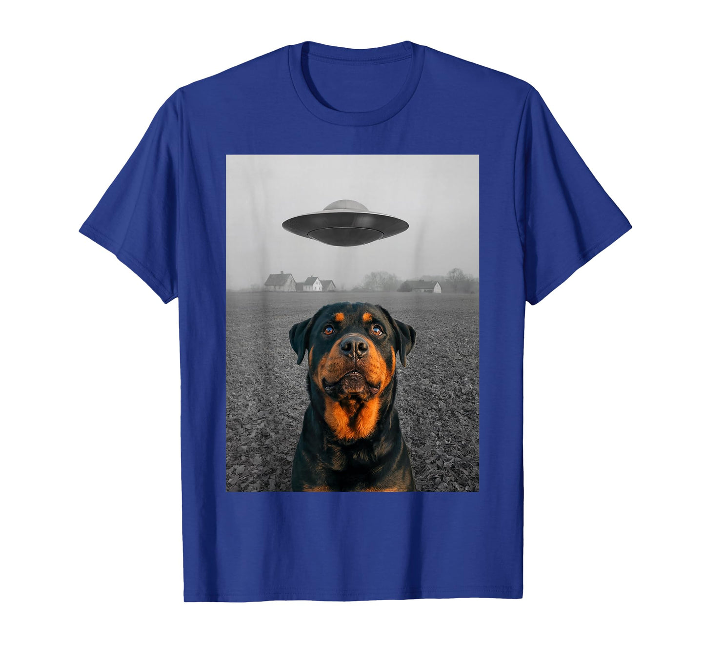 Funny Rottweiler UFO Alien Meme Artwork T-Shirt