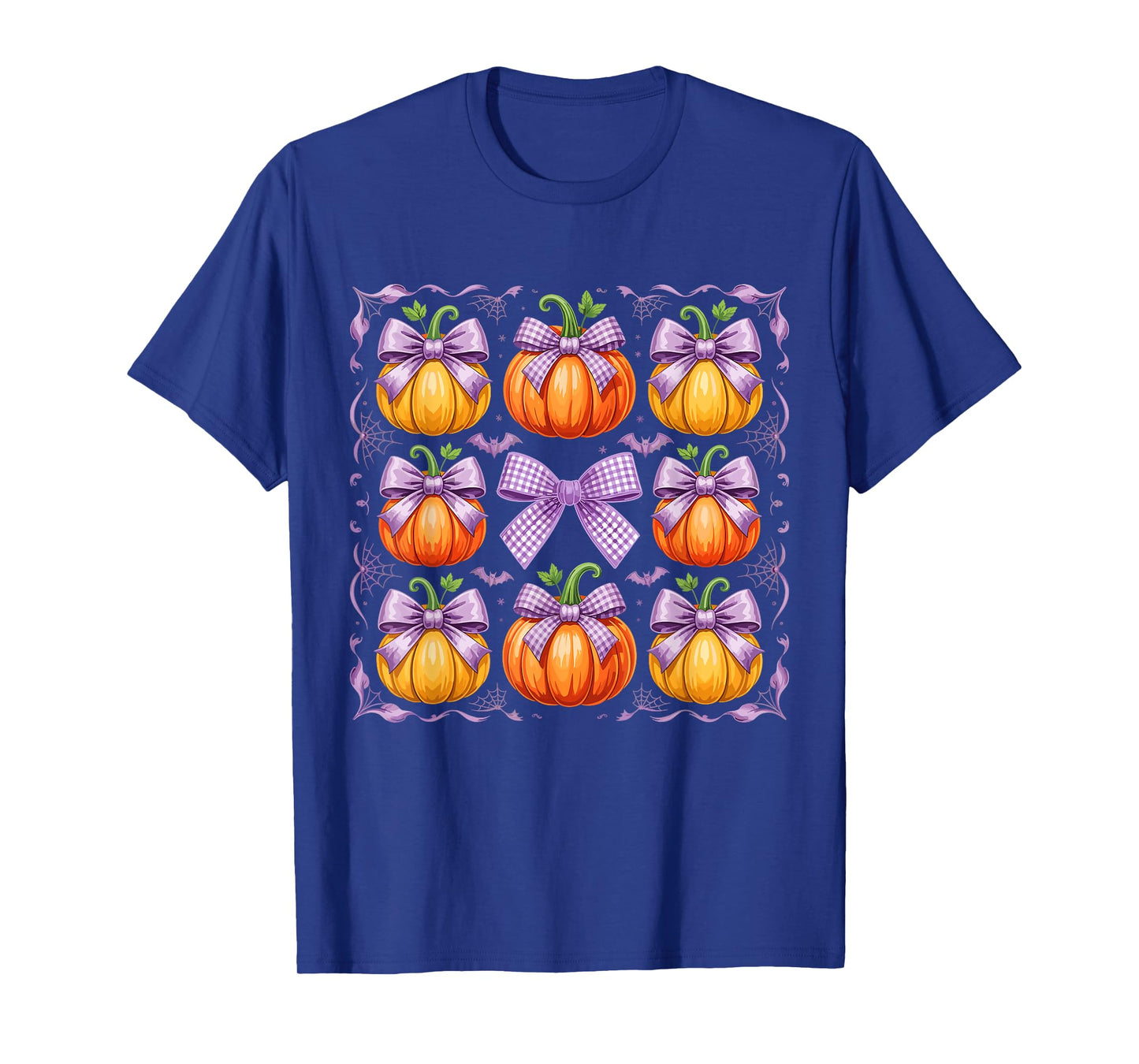 Coquette Bow Pumpkins For Halloween Autumn Vibes T-Shirt
